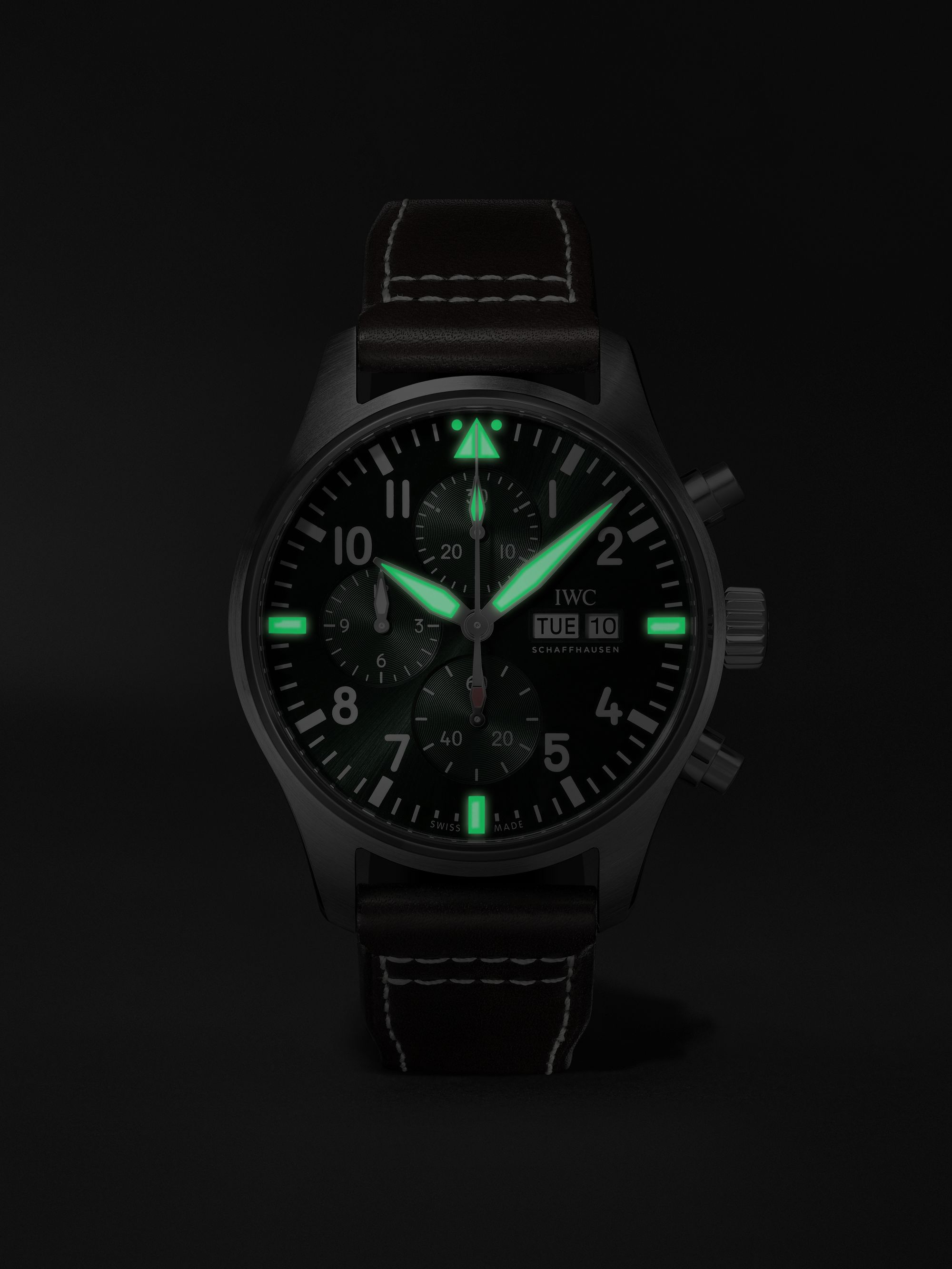 IWC SCHAFFHAUSEN Pilot's Automatic Chronograph 43mm Stainless Steel and Leather Watch, Ref. No. IW378005