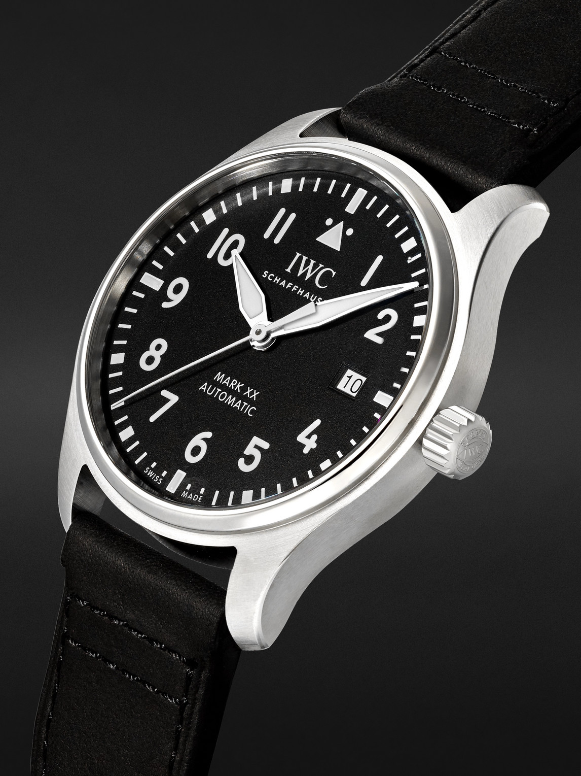  Iwc Schaffhausen - Pilot's Mark Xx Automatic 40mm Stainless Steel And Leather Watch, Ref. No. Iw328201 - Men - Black 