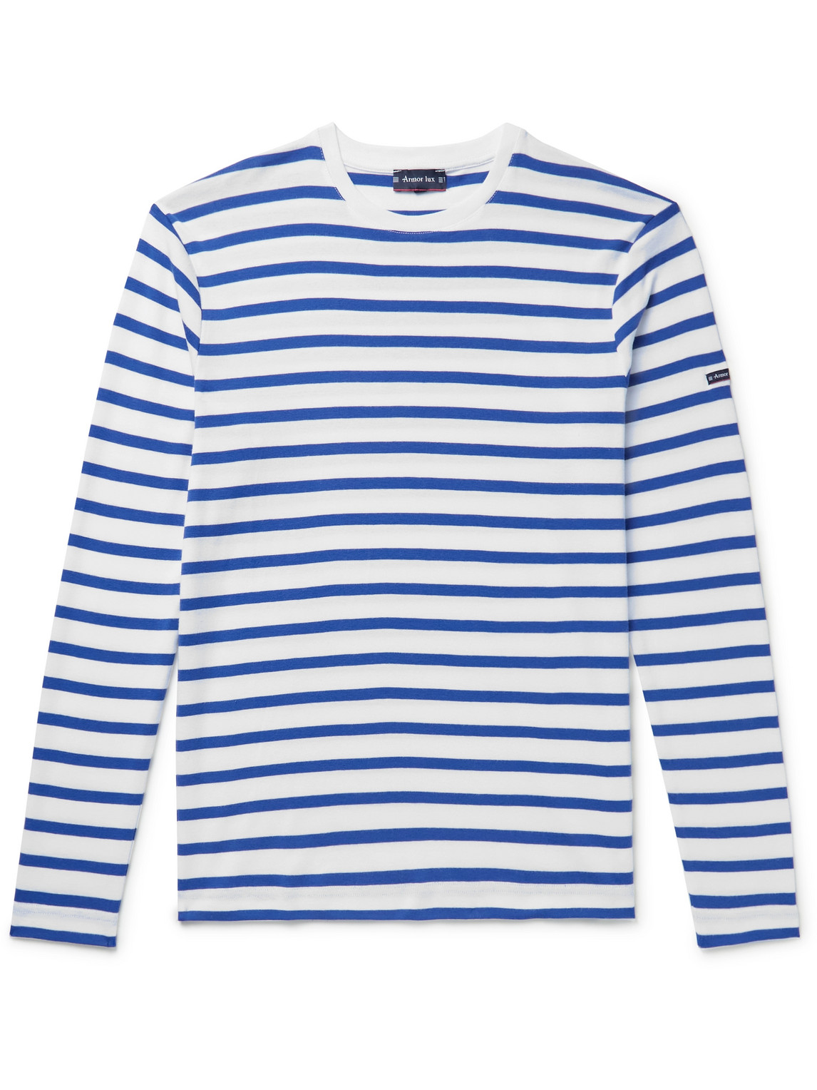 Armor-lux Slim-fit Striped Cotton-jersey T-shirt In Blue