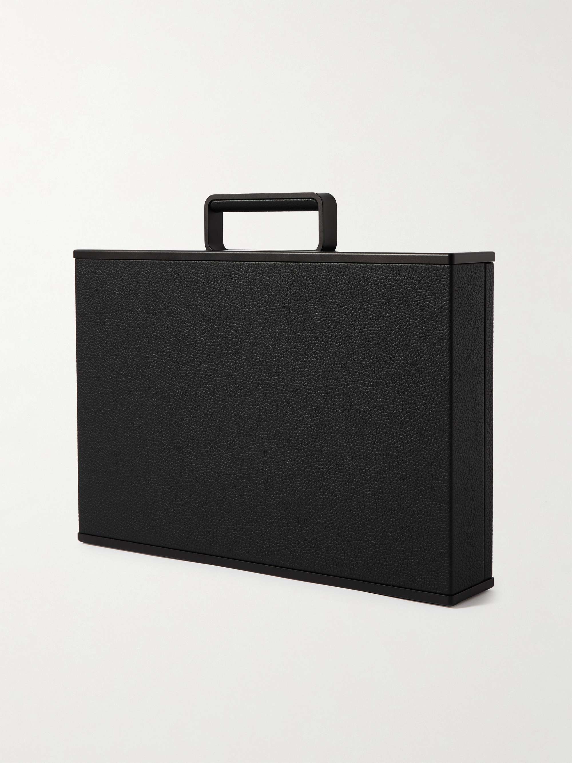 CHARLES SIMON Mackenzie Full-Grain Leather, Aluminium and Carbon Briefcase