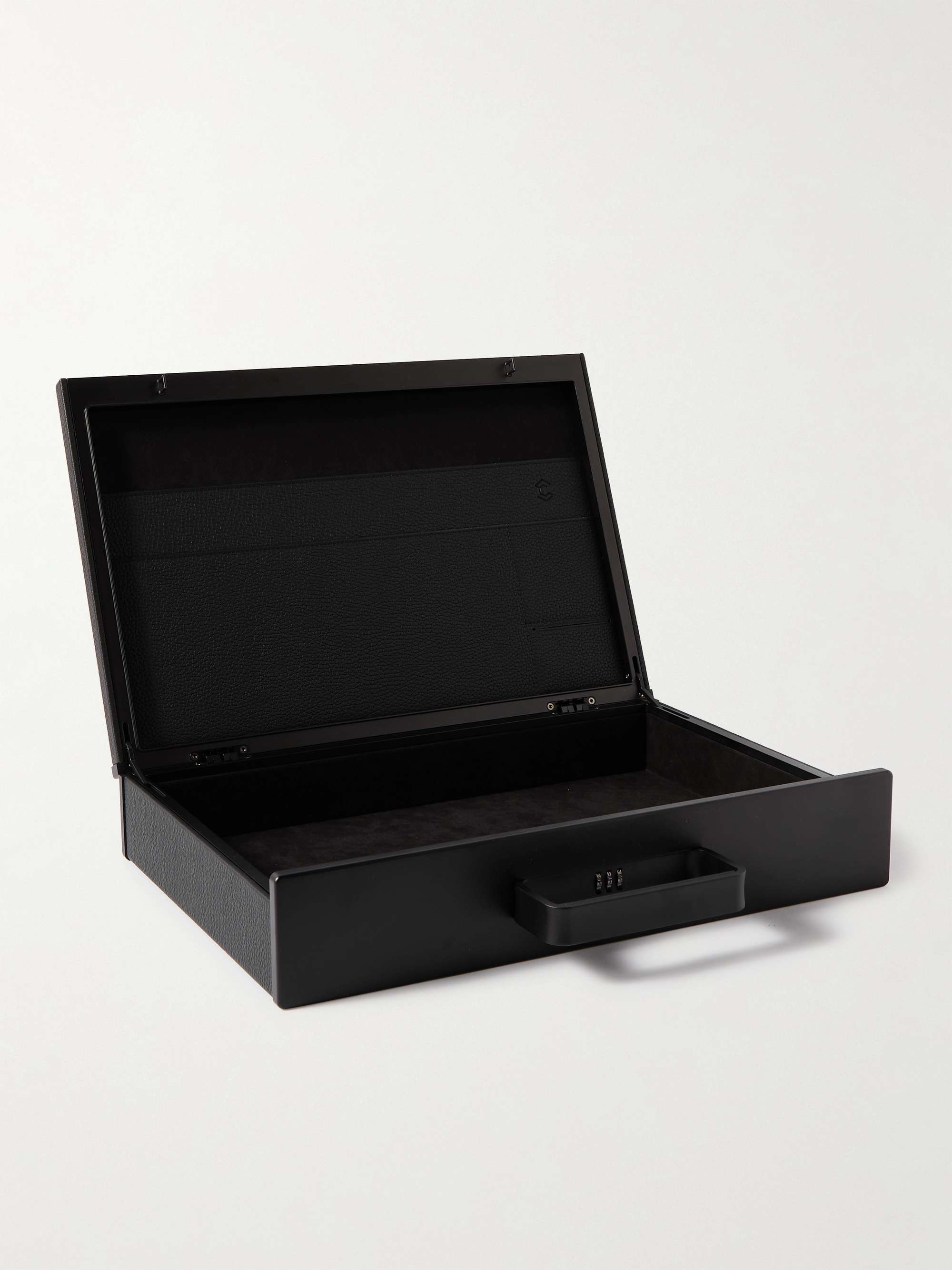 CHARLES SIMON Mackenzie Full-Grain Leather, Aluminium and Carbon Briefcase