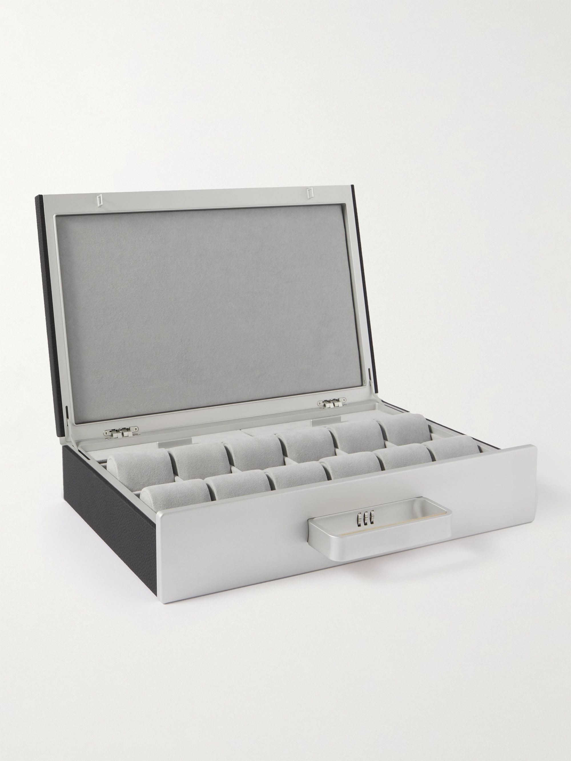 CHARLES SIMON Mackenzie Full-Grain Leather Twelve-Piece Travel Watch Case