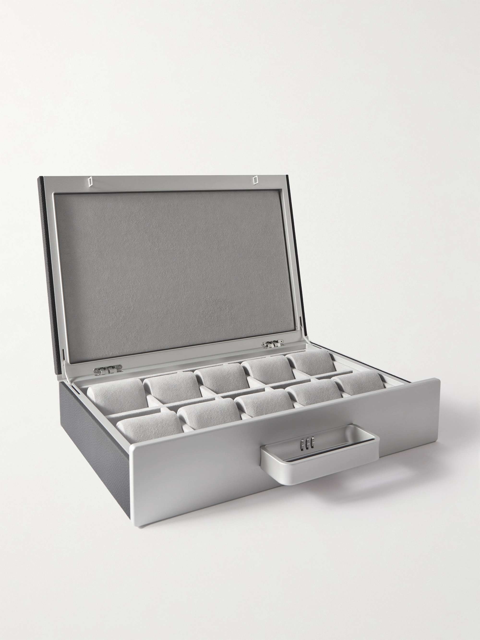 CHARLES SIMON Mackenzie Full-Grain Leather Ten-Piece Travel Watch Case