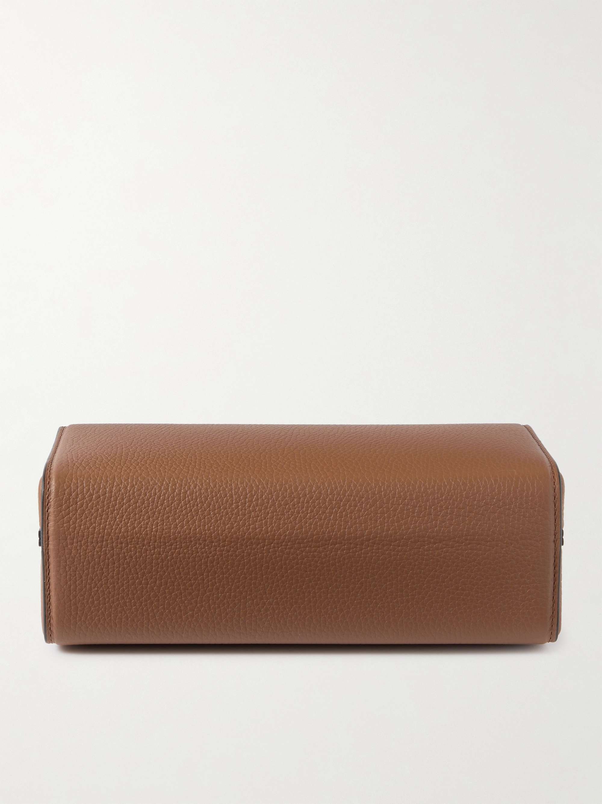 CHARLES SIMON Eaton Full-Grain Leather Three-Piece Travel Watch Case
