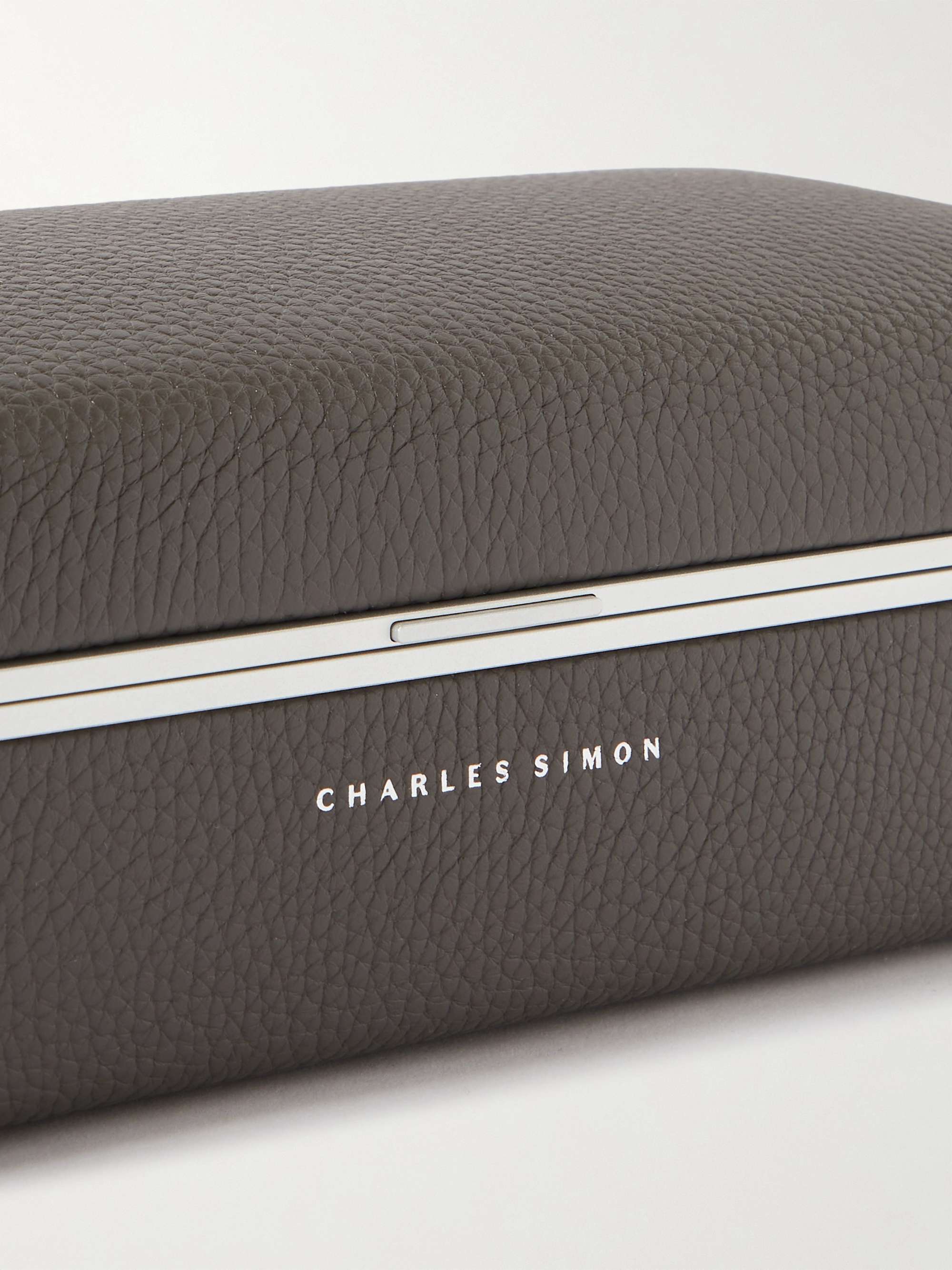 CHARLES SIMON Eaton Full-Grain Leather Three-Piece Travel Watch Case