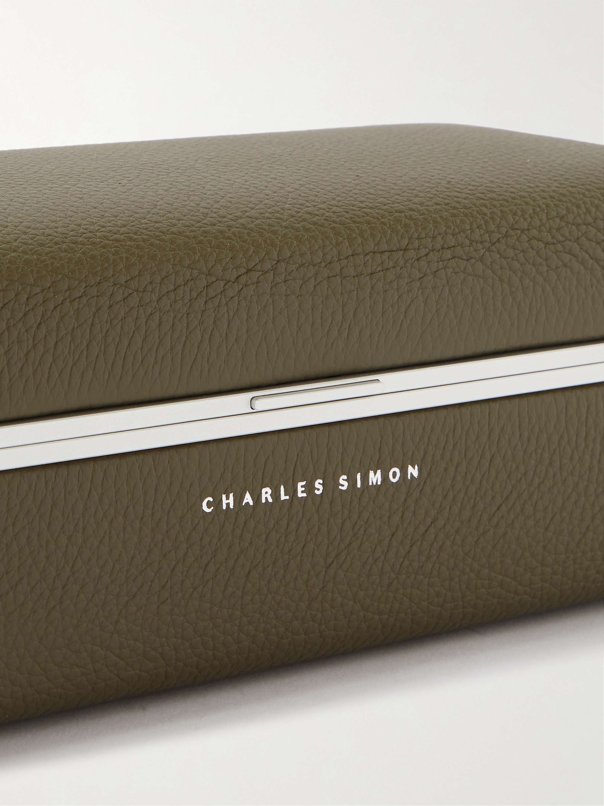 CHARLES SIMON Eaton Full-Grain Leather Three-Piece Travel Watch Case