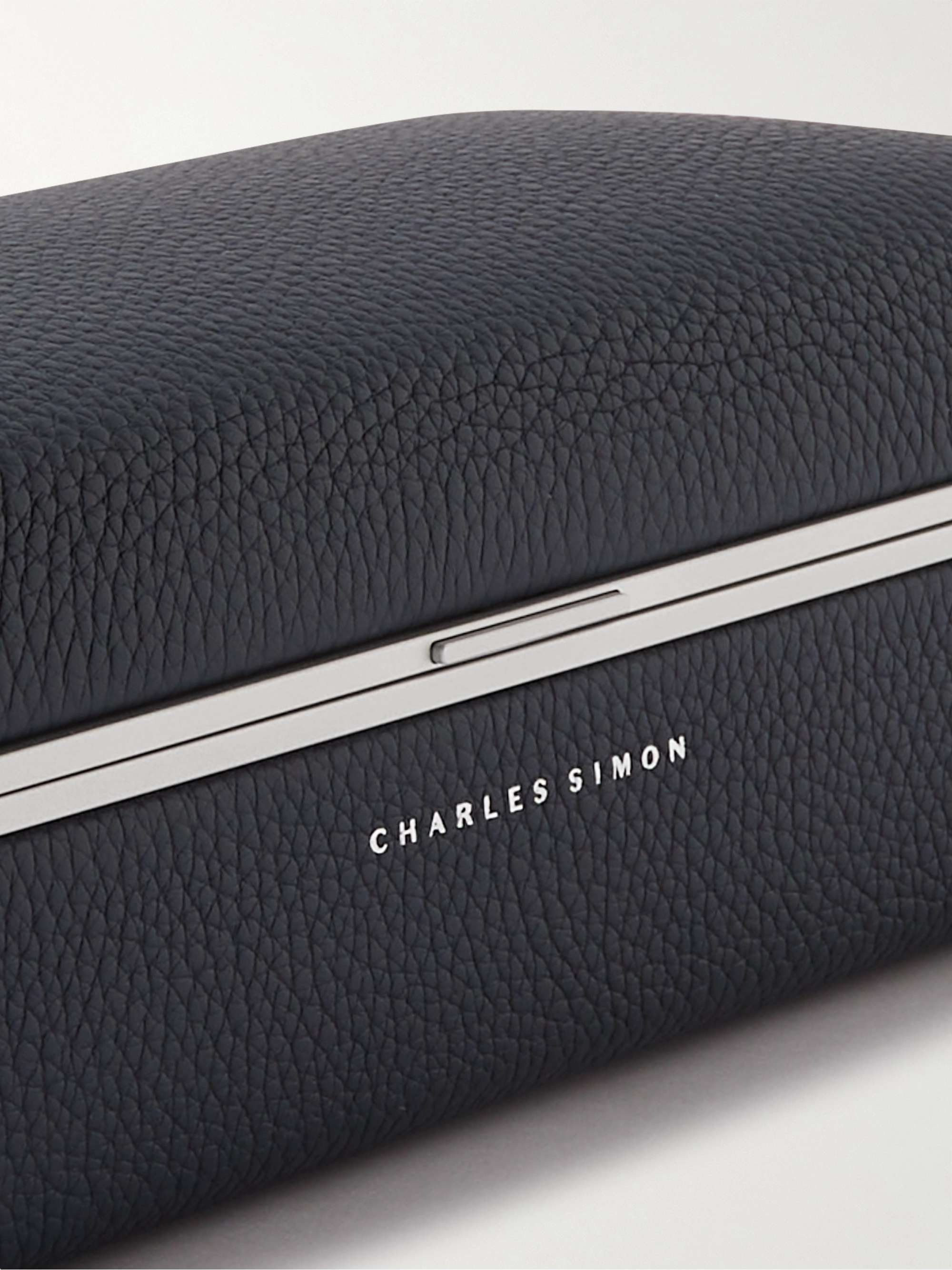 CHARLES SIMON Eaton Full-Grain Leather Three-Piece Travel Watch Case