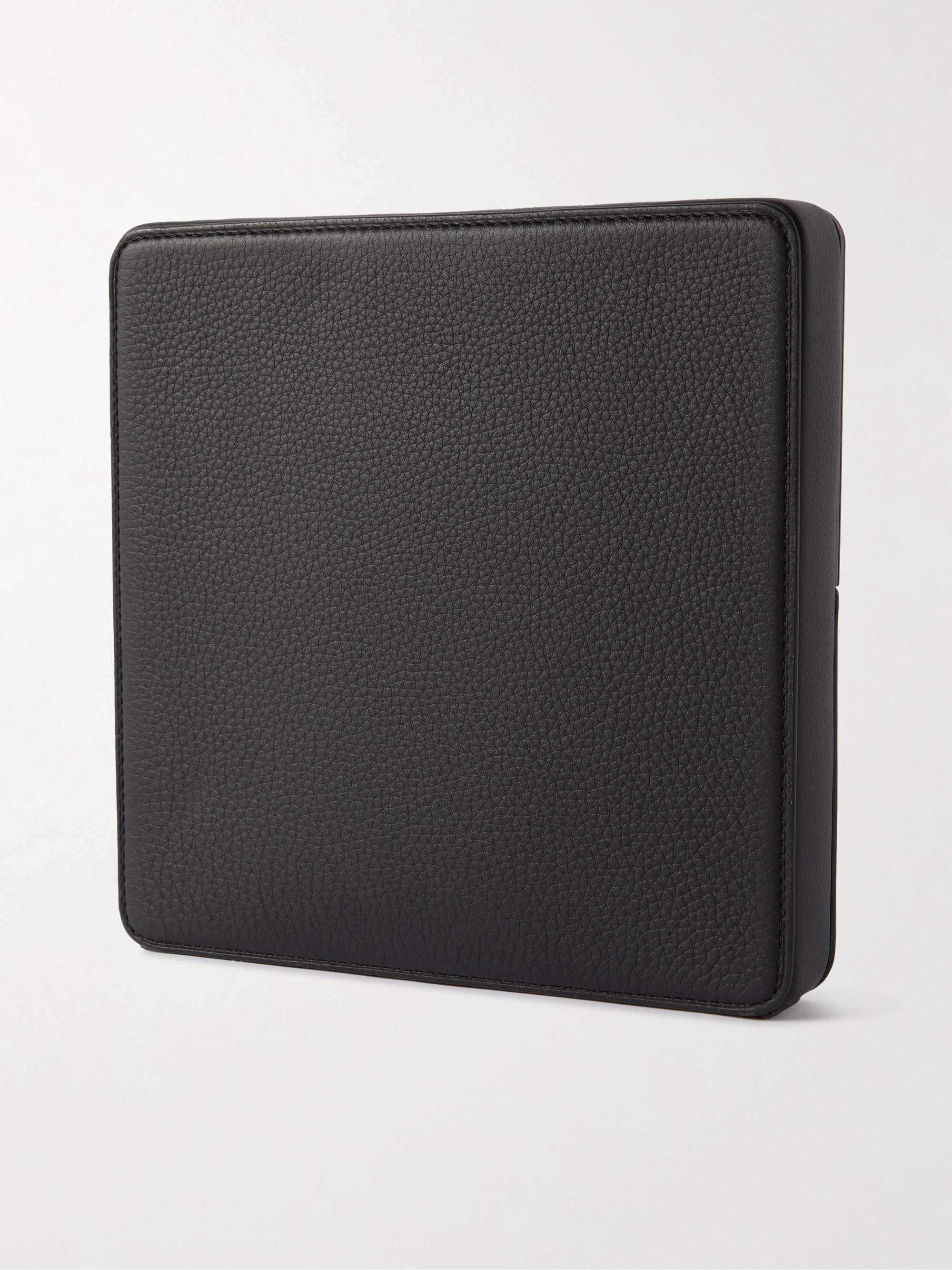 CHARLES SIMON Logo-Print Full-Grain Leather Travel Wallet