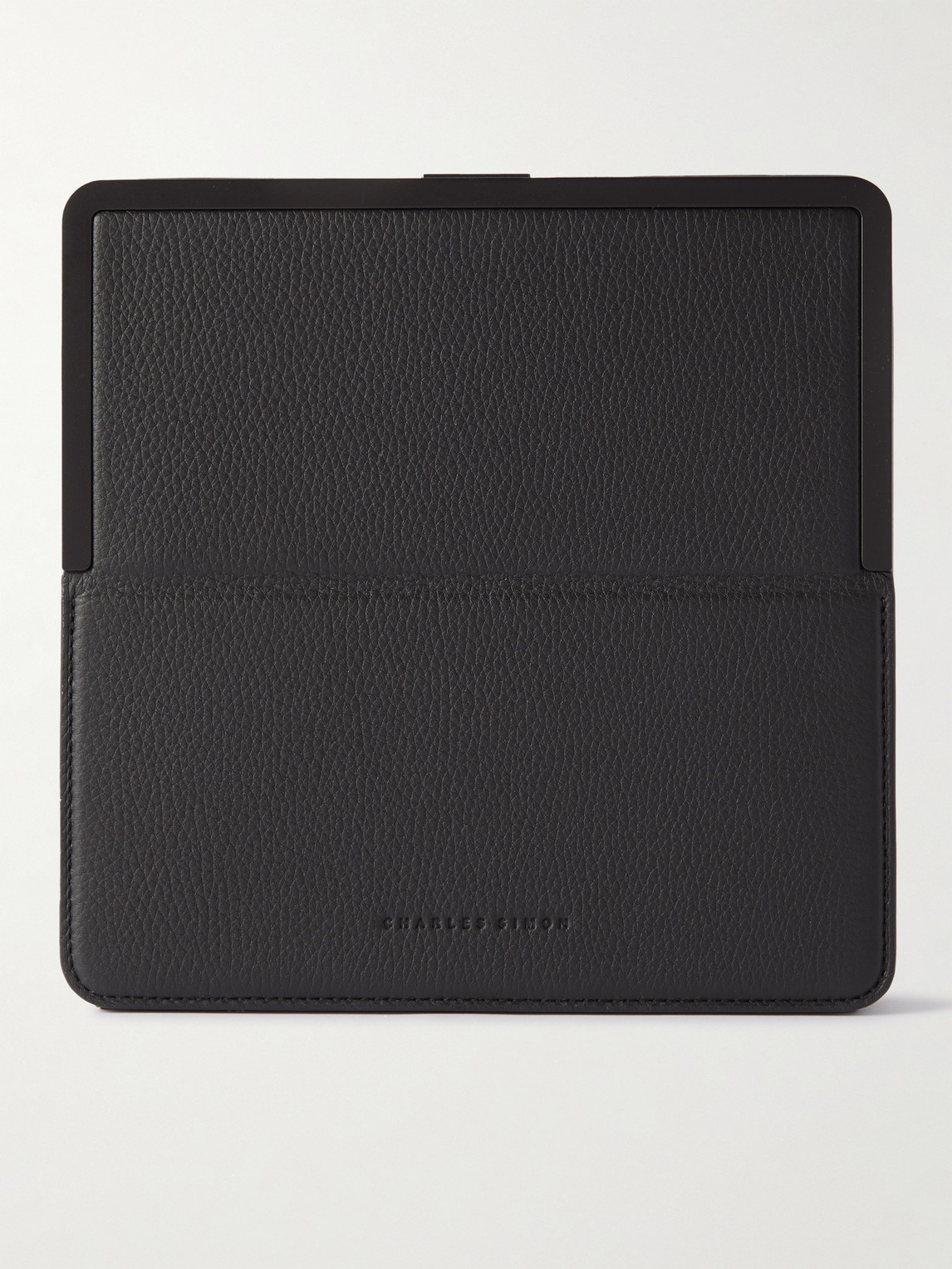 Logo-Print Full-Grain Leather Travel Wallet