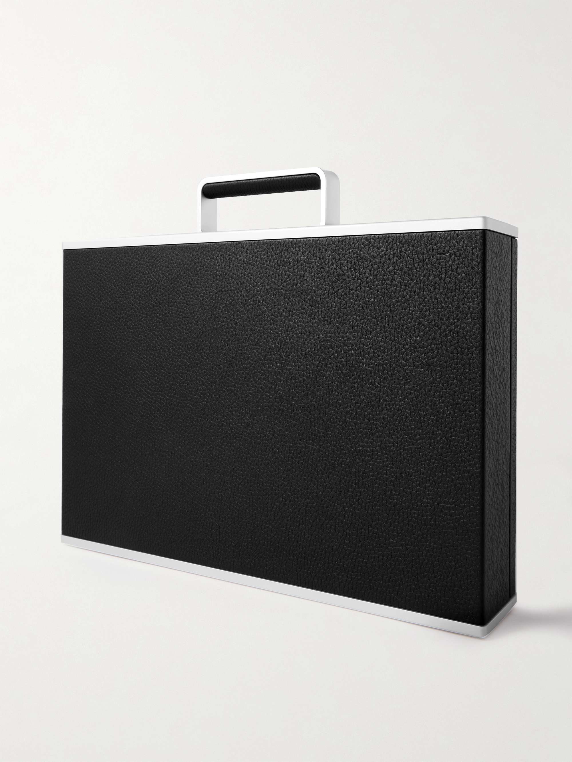 CHARLES SIMON Mackenzie Full-Grain Leather and Aluminium Briefcase