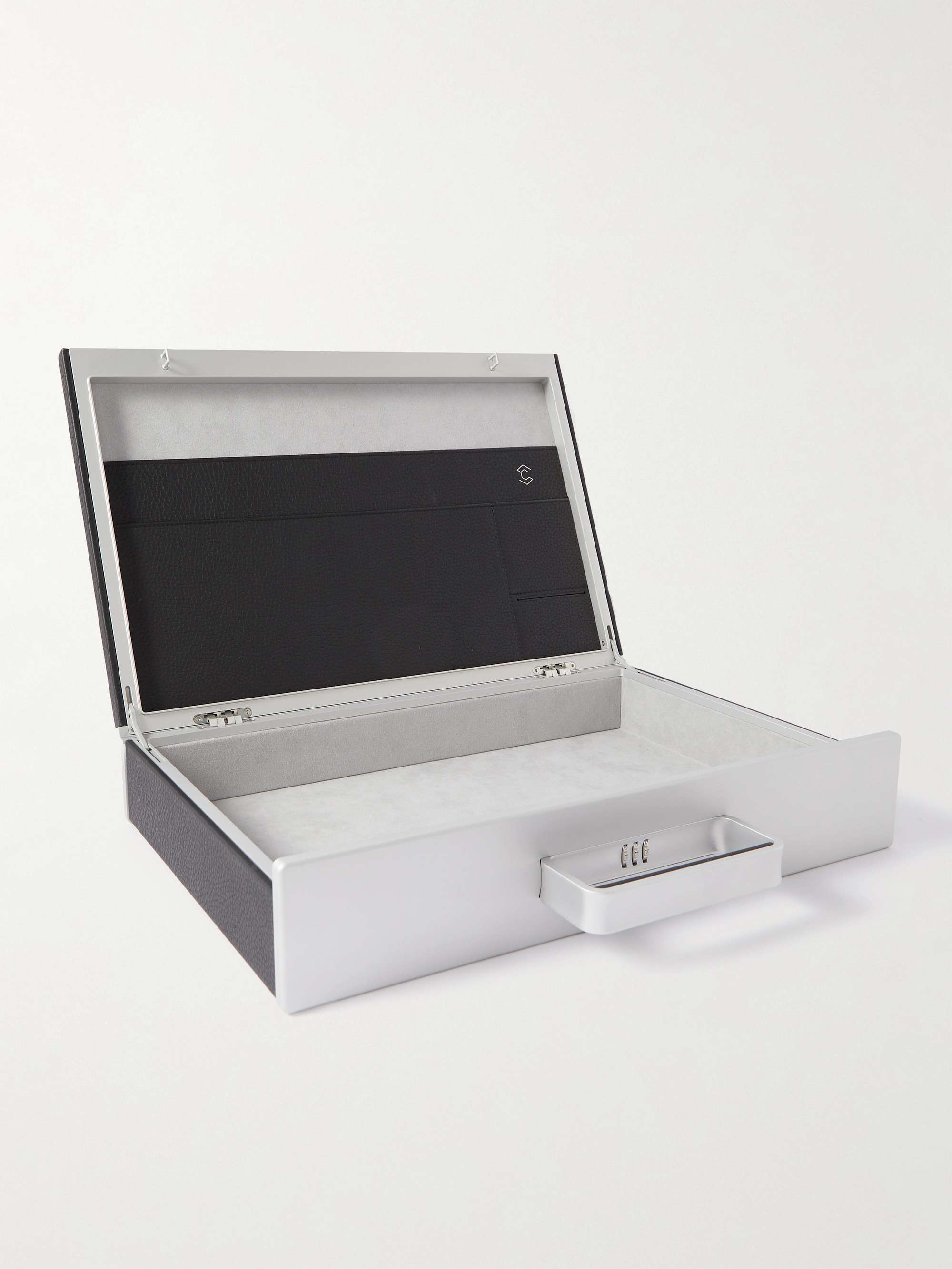 CHARLES SIMON Mackenzie Full-Grain Leather and Aluminium Briefcase