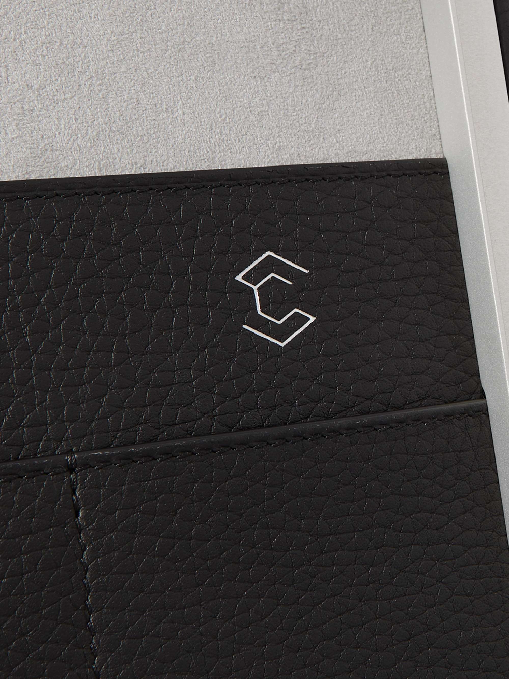 CHARLES SIMON Mackenzie Full-Grain Leather and Aluminium Briefcase