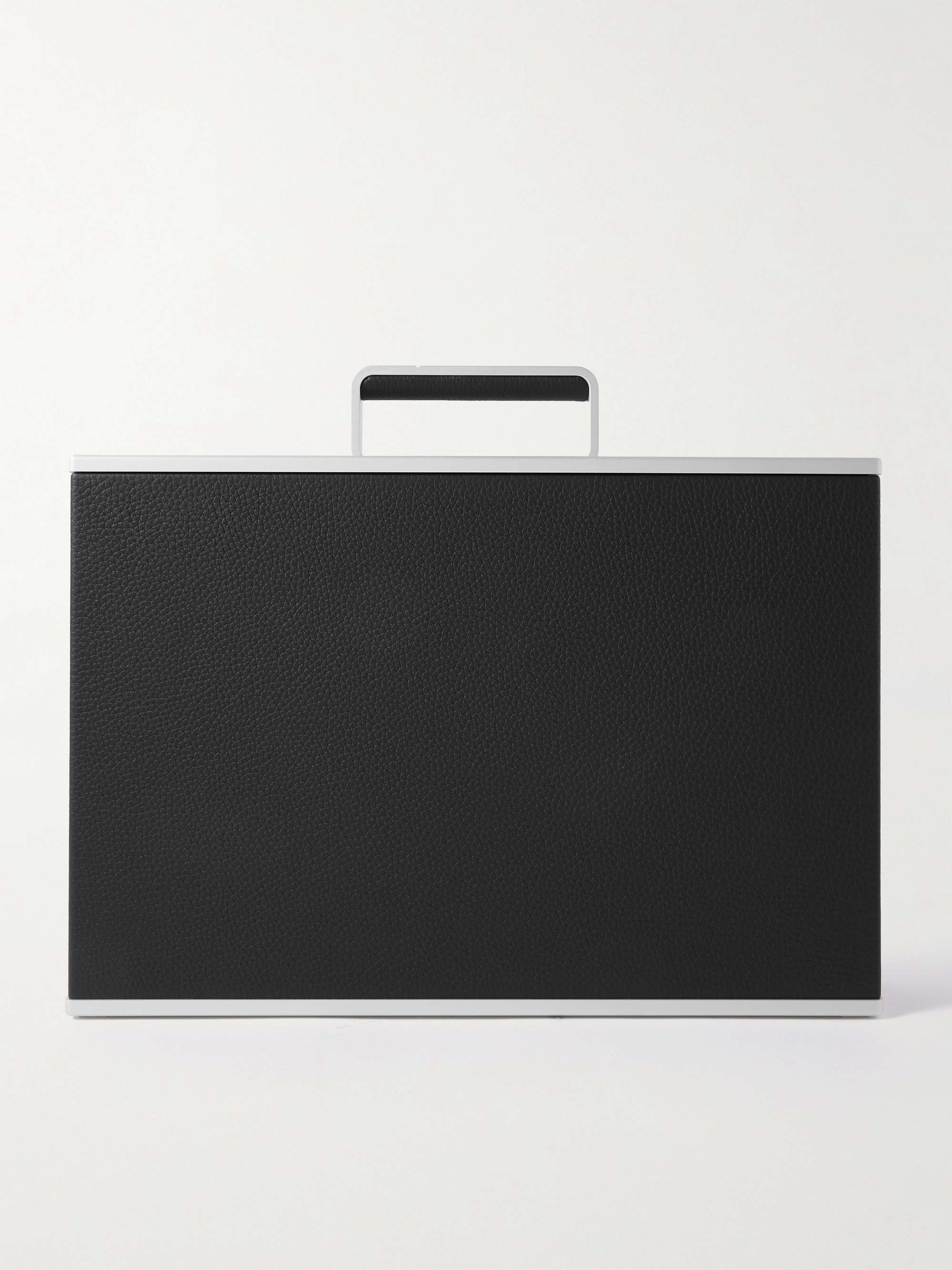 CHARLES SIMON Mackenzie Full-Grain Leather and Aluminium Briefcase