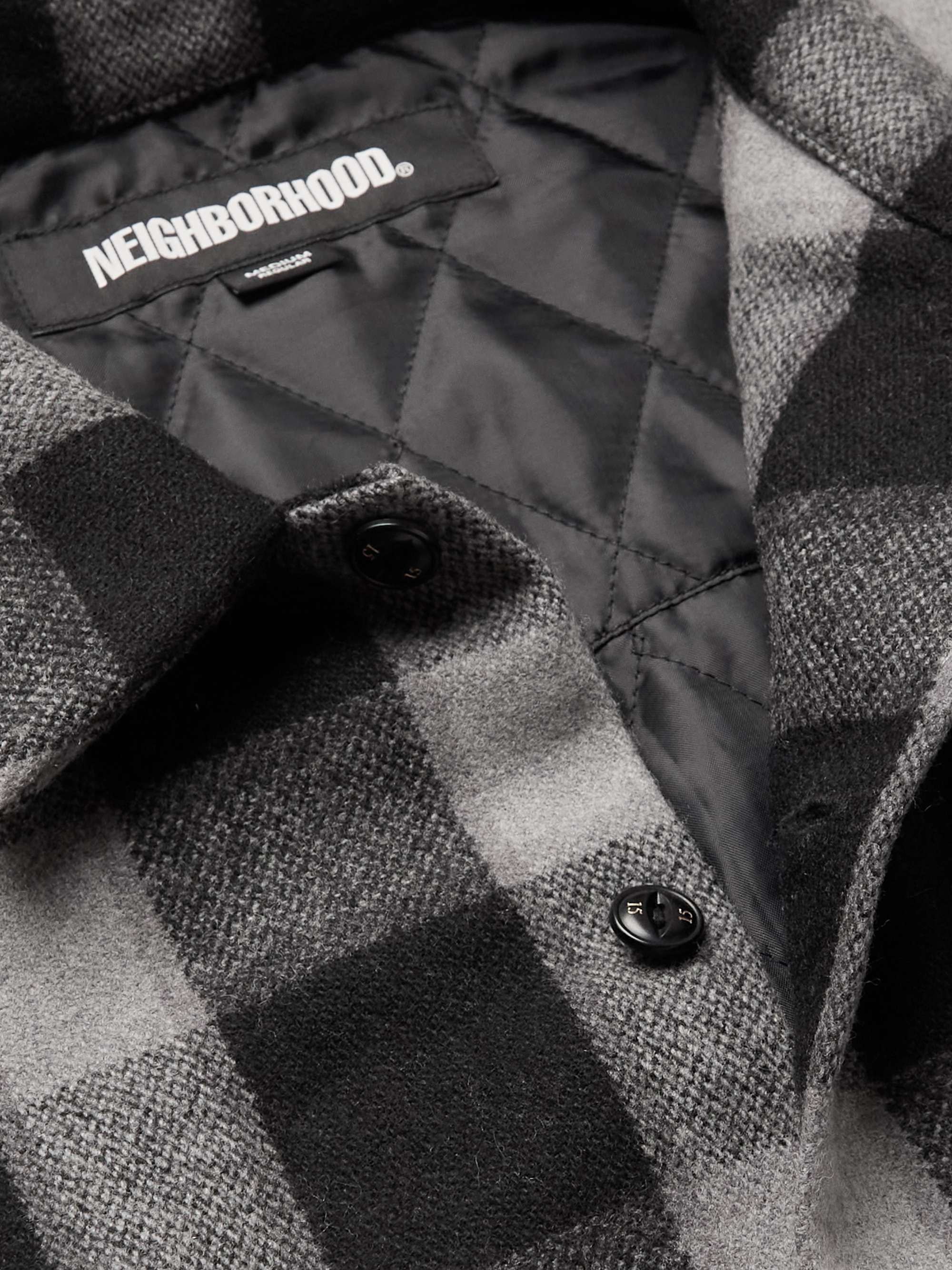 NEIGHBORHOOD Checked Padded Wool-Blend Shirt