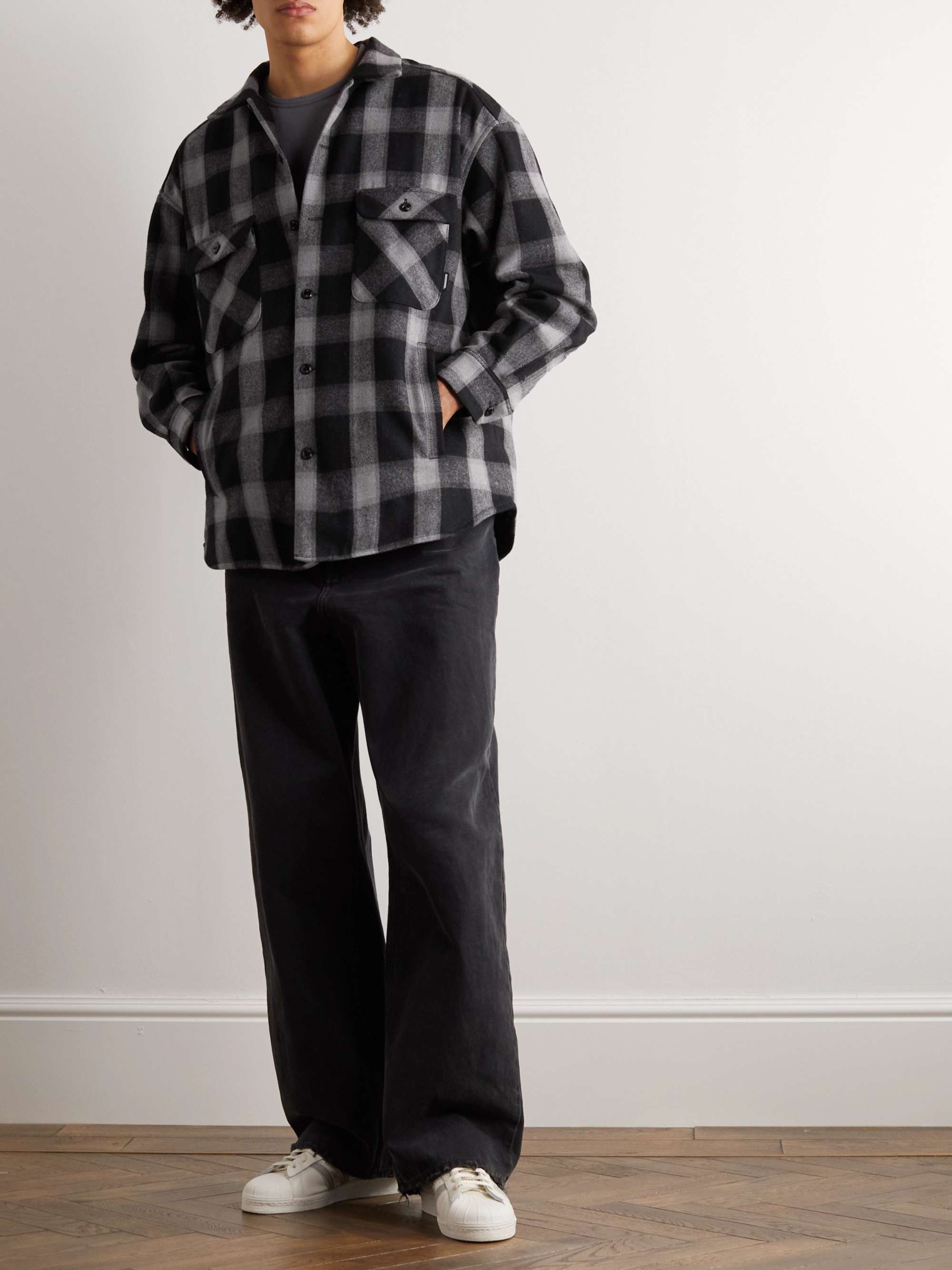 NEIGHBORHOOD Checked Padded Wool-Blend Shirt