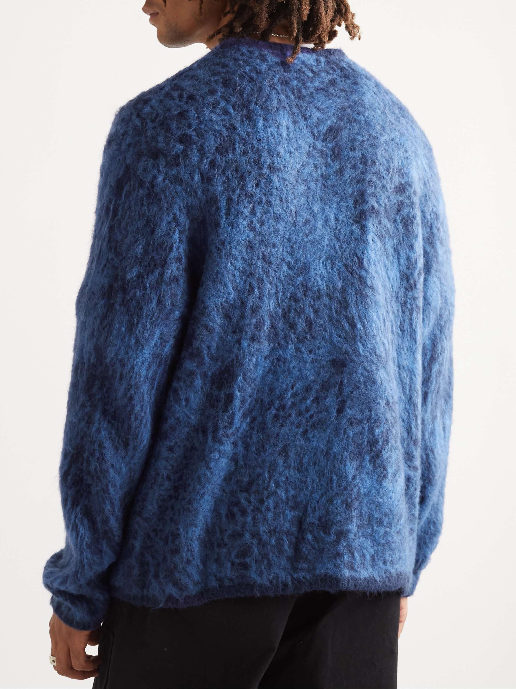 NEIGHBORHOOD Logo-Appliquéd Brushed Jacquard-Knitted Cardigan