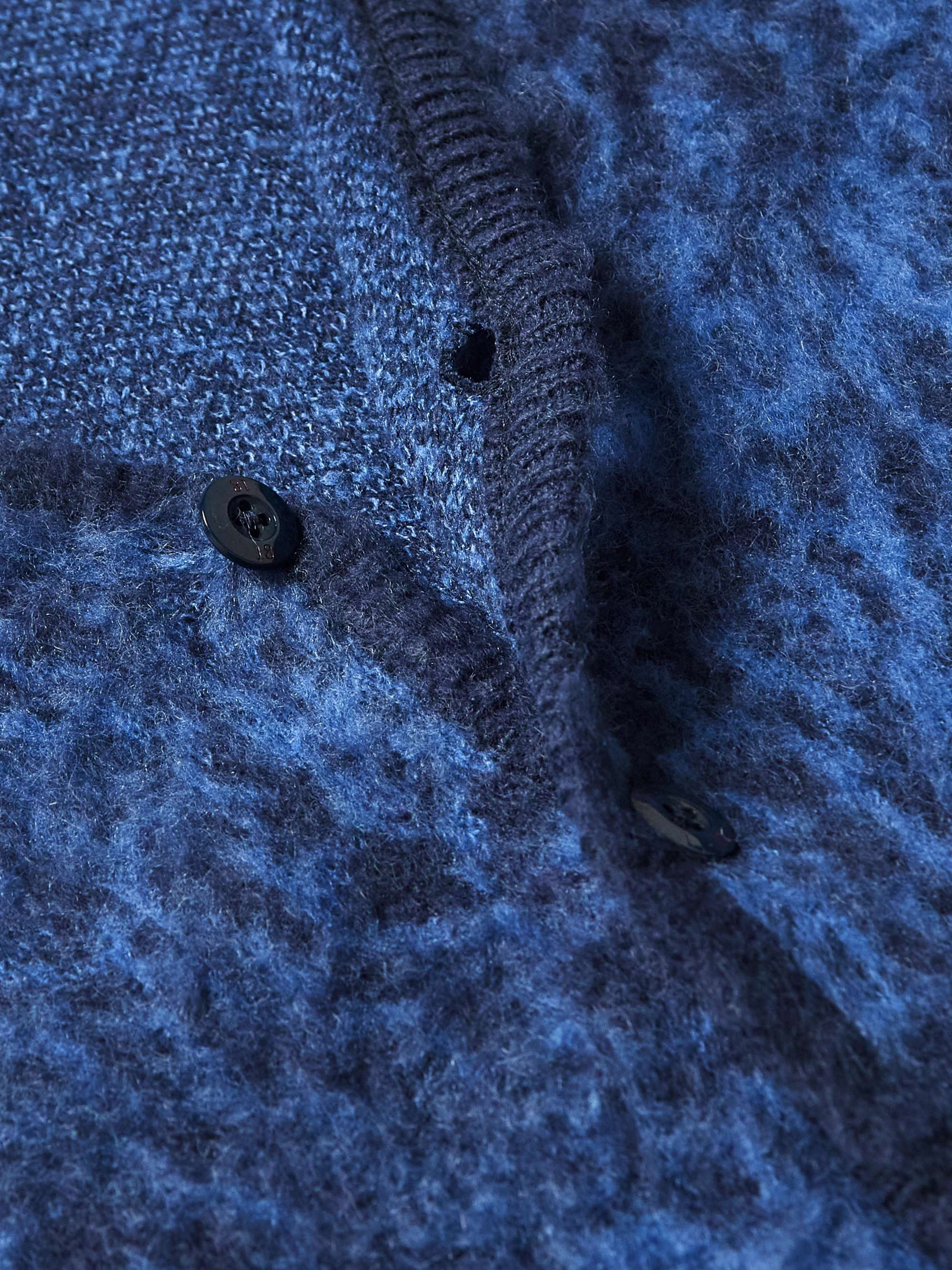 NEIGHBORHOOD Logo-Appliquéd Brushed Jacquard-Knitted Cardigan