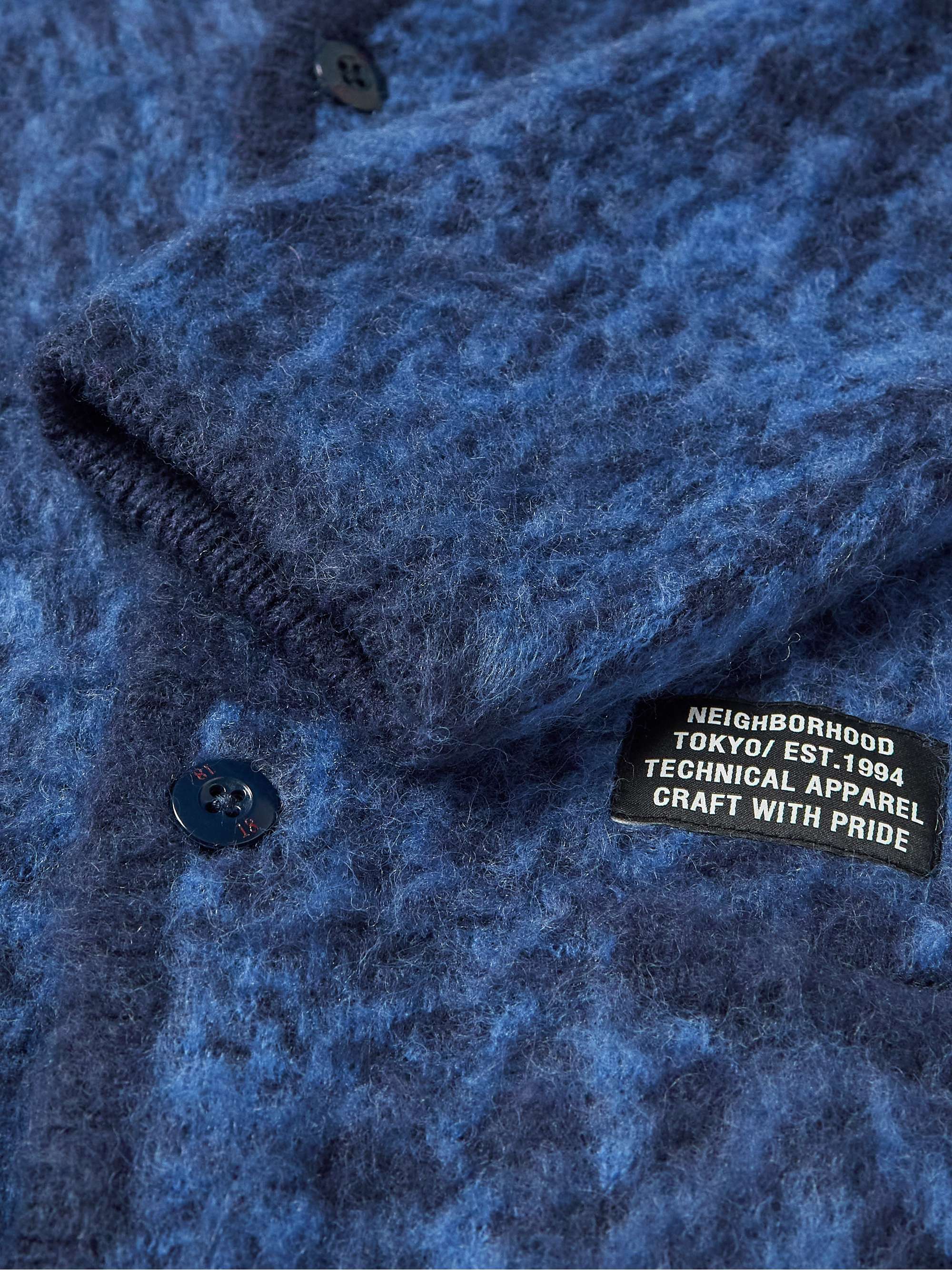 NEIGHBORHOOD Logo-Appliquéd Brushed Jacquard-Knitted Cardigan