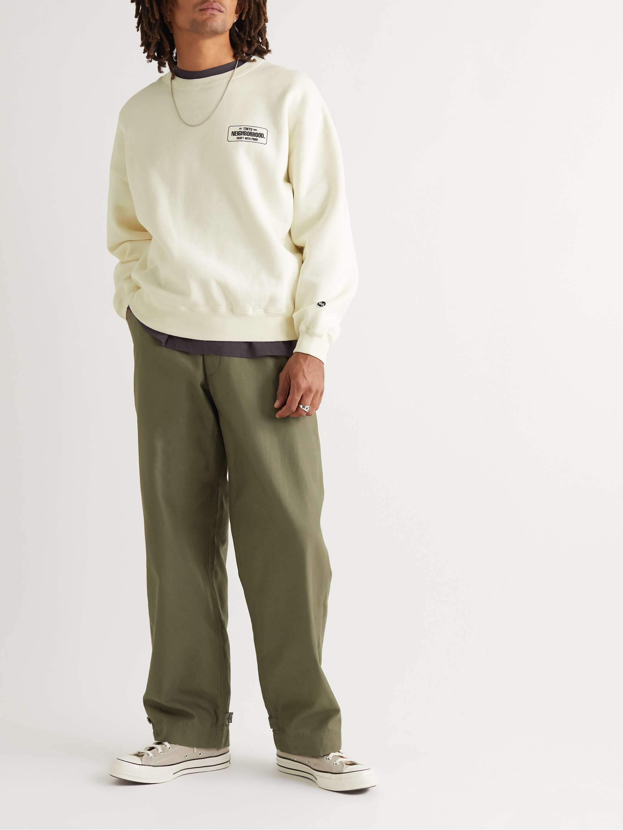 NEIGHBORHOOD Logo-Print Cotton-Jersey Sweatshirt