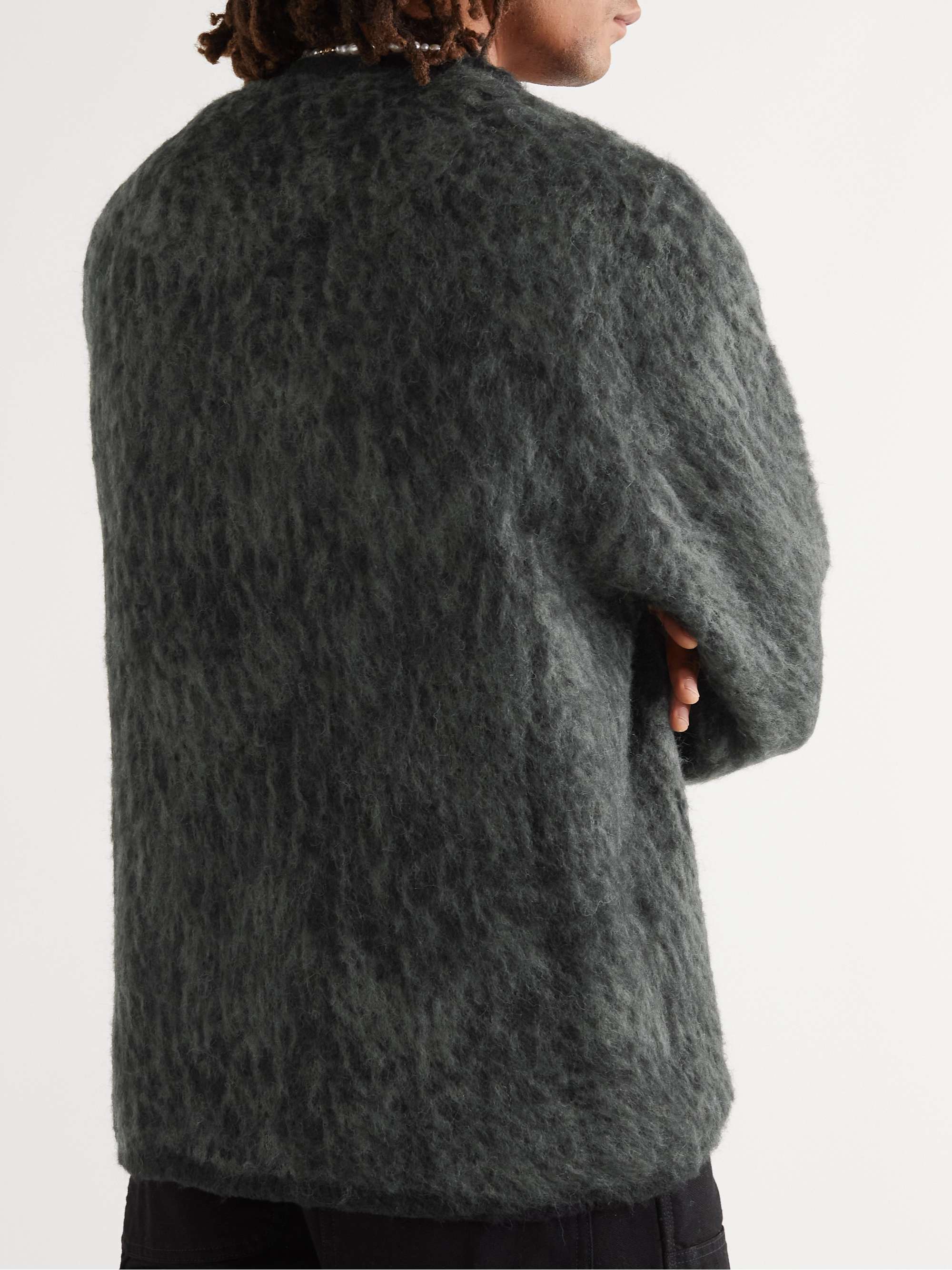 NEIGHBORHOOD Logo-Appliquéd Brushed Jacquard-Knitted Cardigan