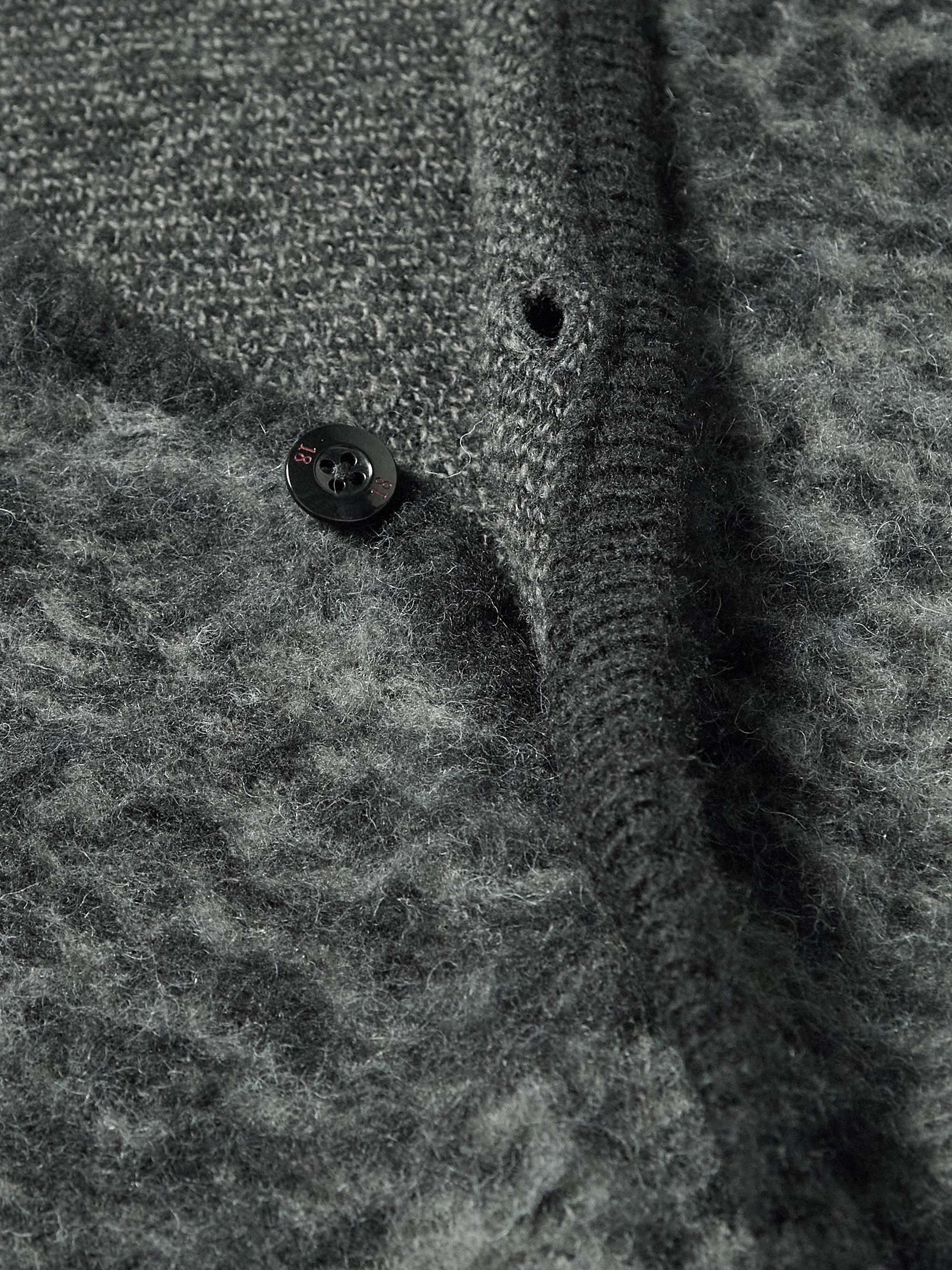 NEIGHBORHOOD Logo-Appliquéd Brushed Jacquard-Knitted Cardigan