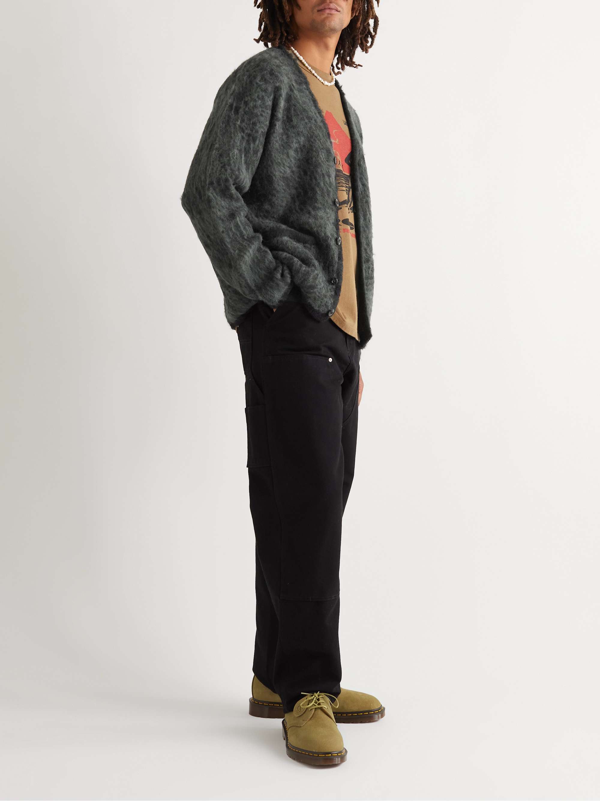 NEIGHBORHOOD Logo-Appliquéd Brushed Jacquard-Knitted Cardigan