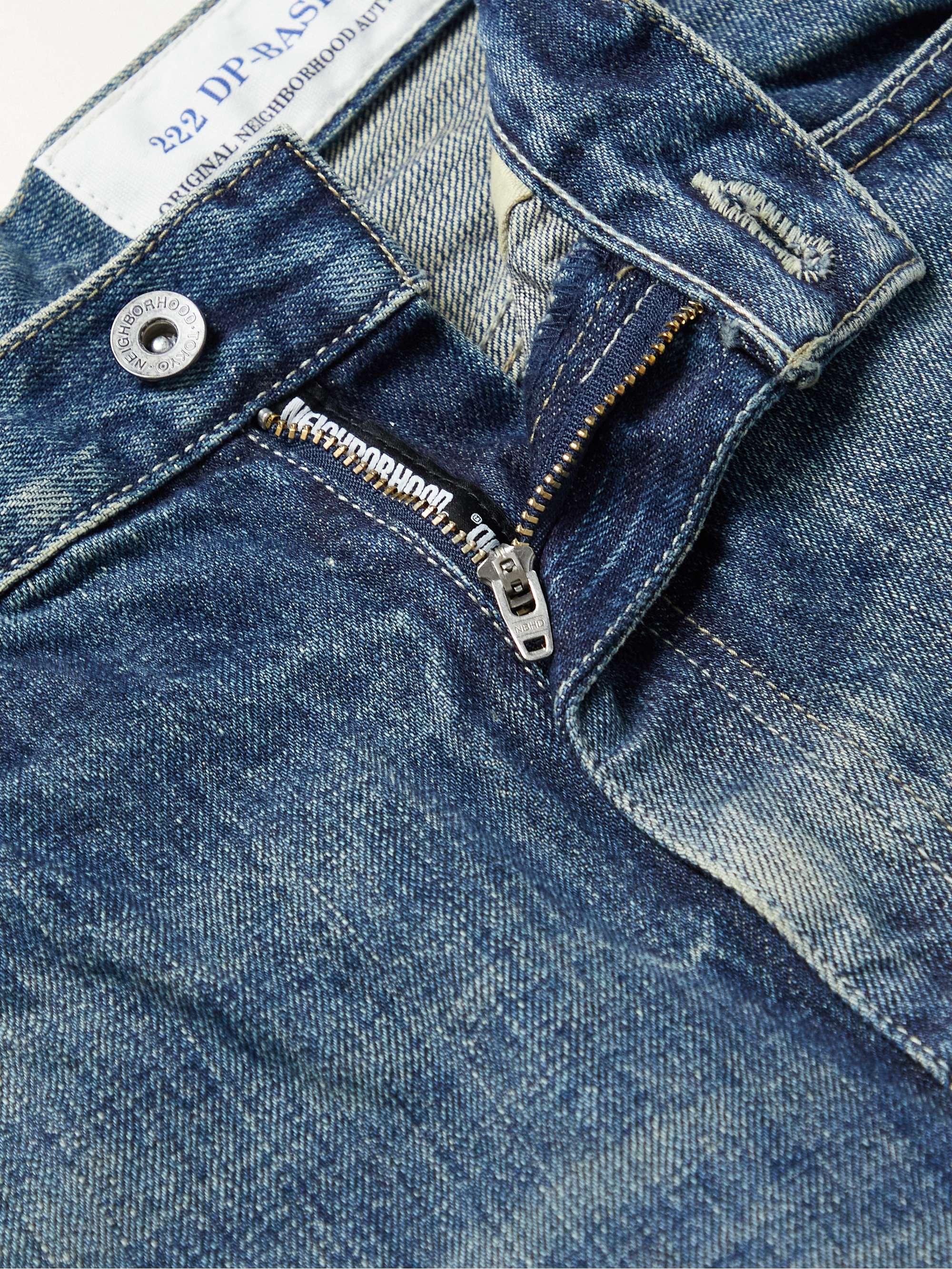 NEIGHBORHOOD Straight-Leg Logo-Appliquéd Garment-Dyed Selvedge Jeans
