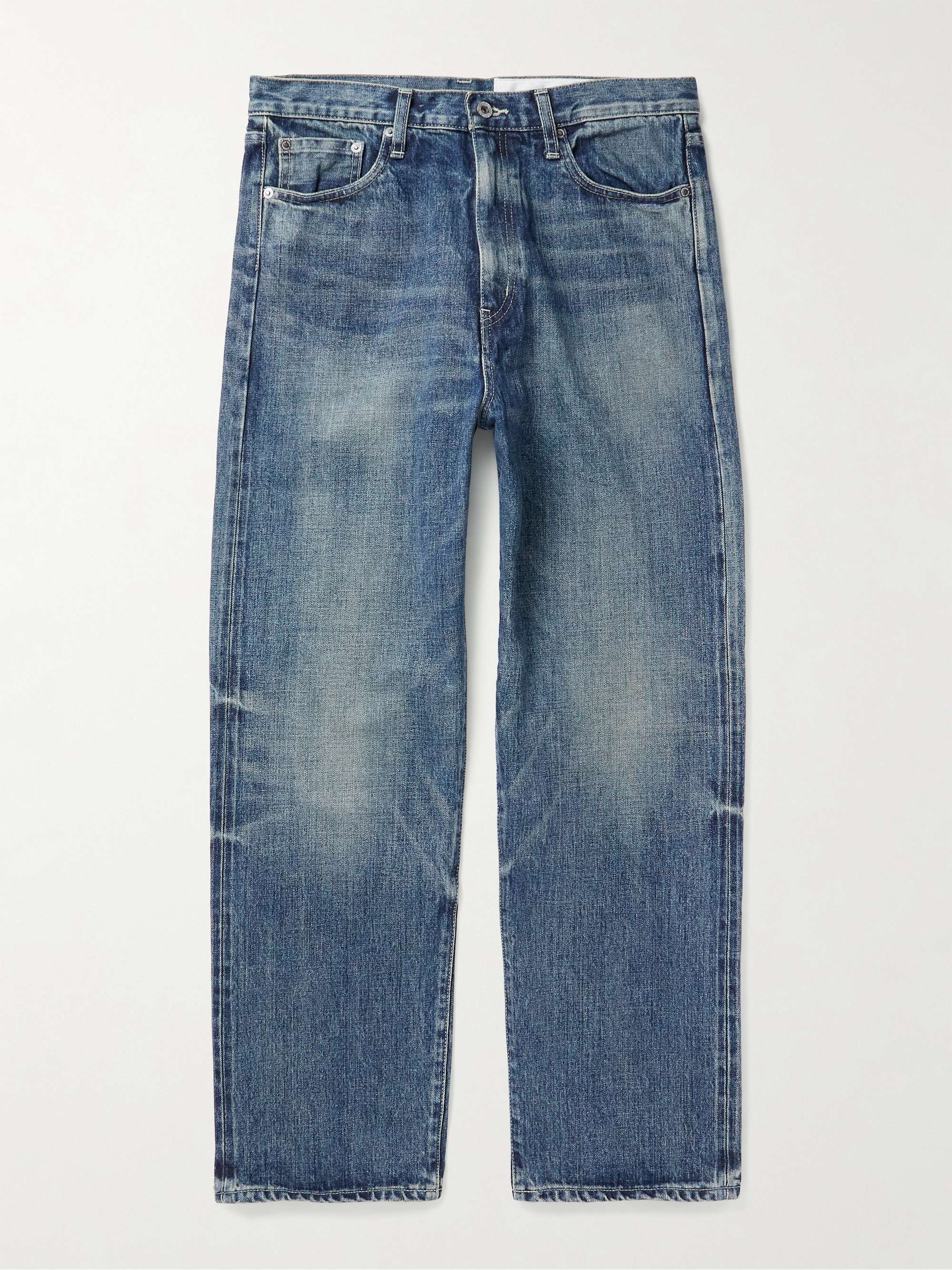 NEIGHBORHOOD Straight-Leg Logo-Appliquéd Garment-Dyed Selvedge Jeans