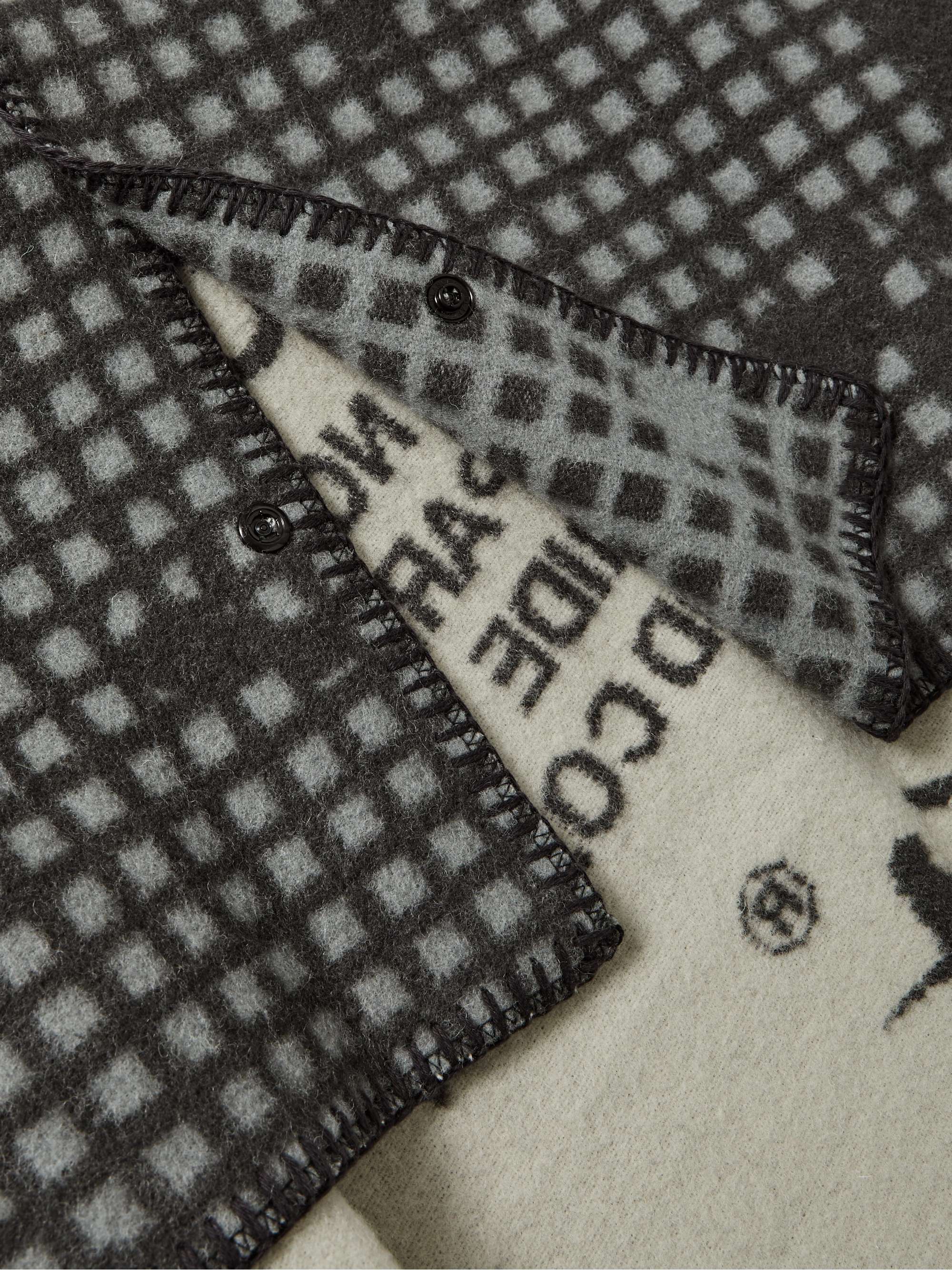 NEIGHBORHOOD + Nanga Logo-Jacquard Wool Blanket