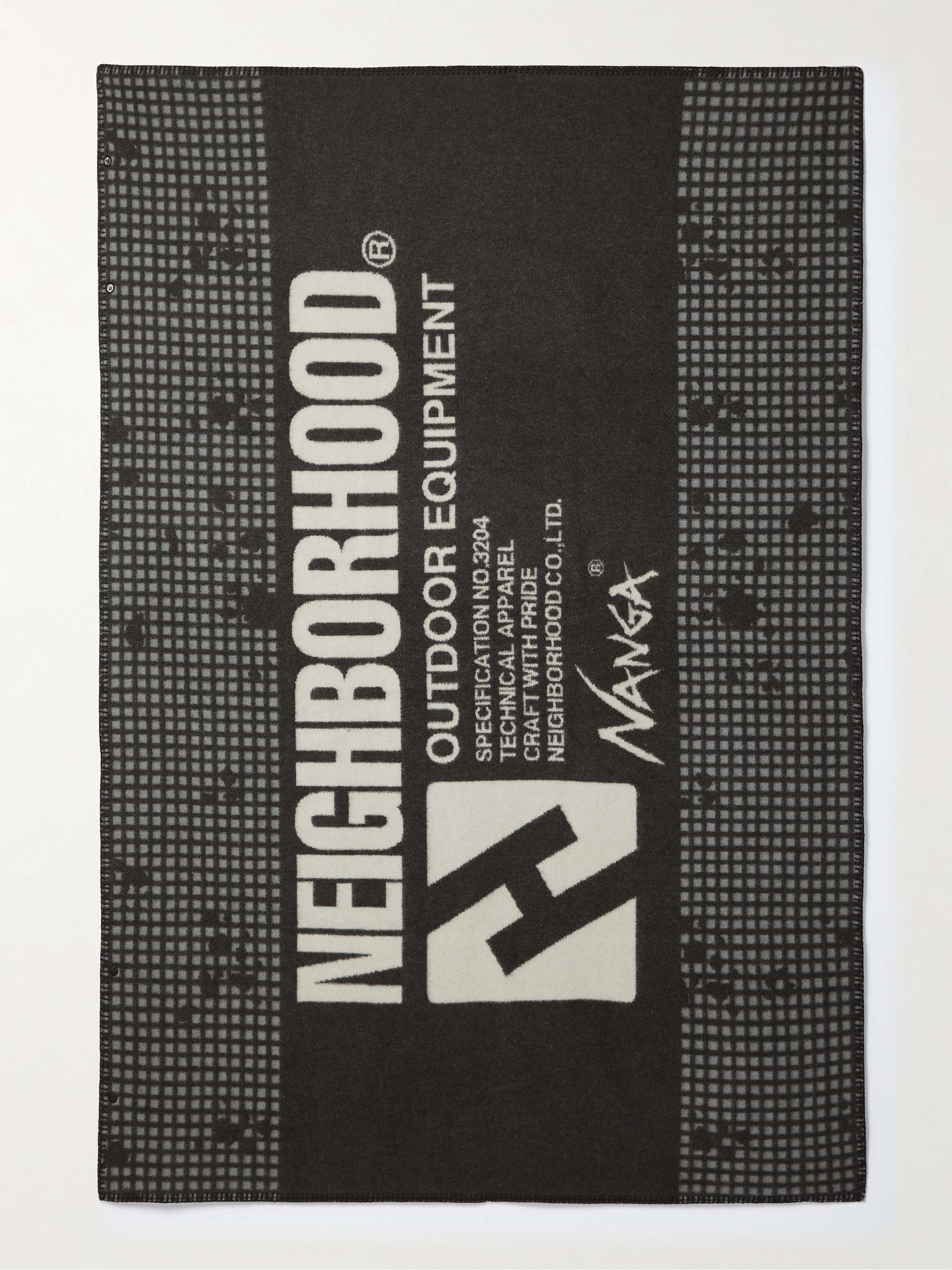 NEIGHBORHOOD + Nanga Logo-Jacquard Wool Blanket