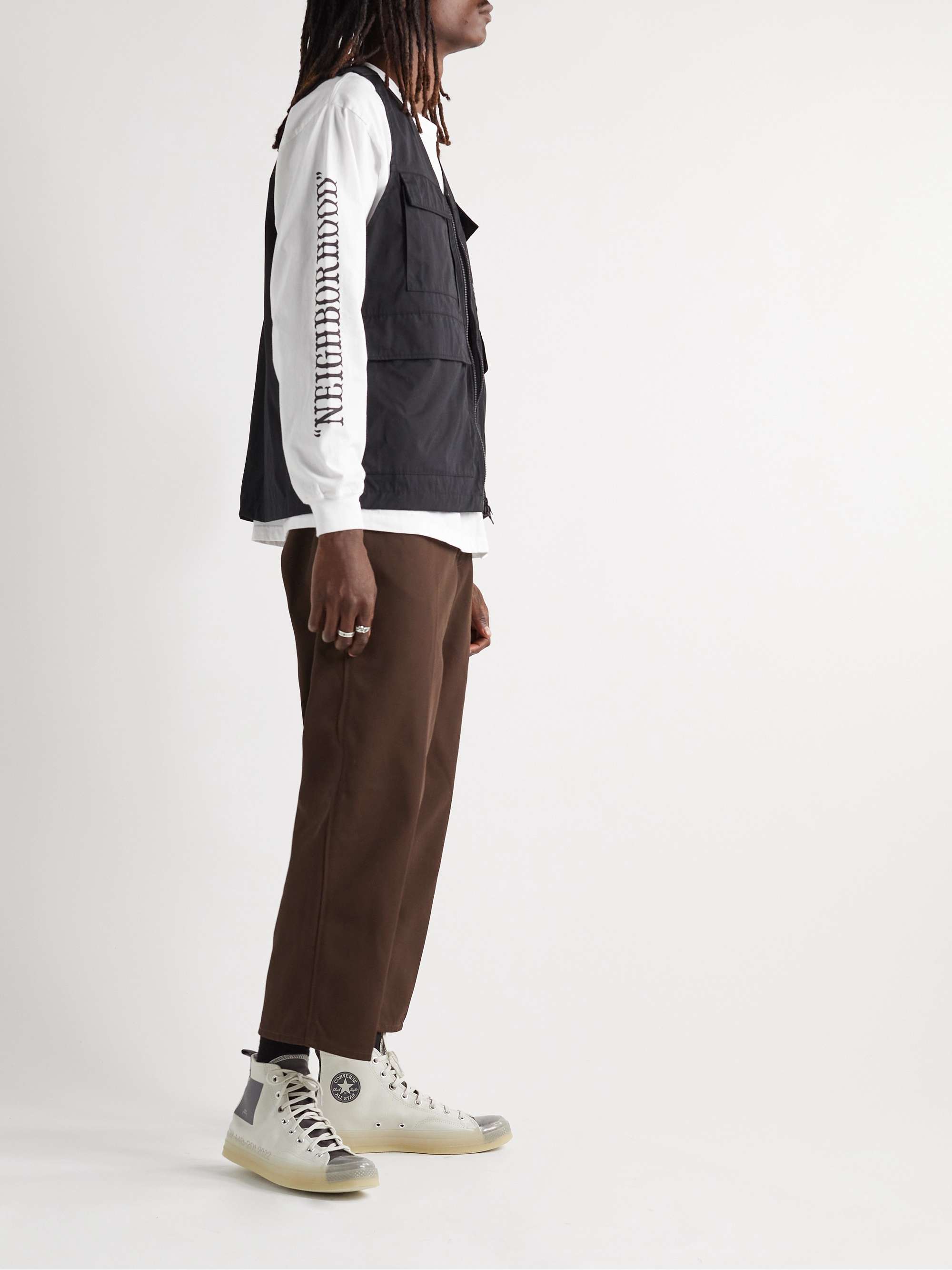 NEIGHBORHOOD Wide-Leg Cropped Drill Trousers