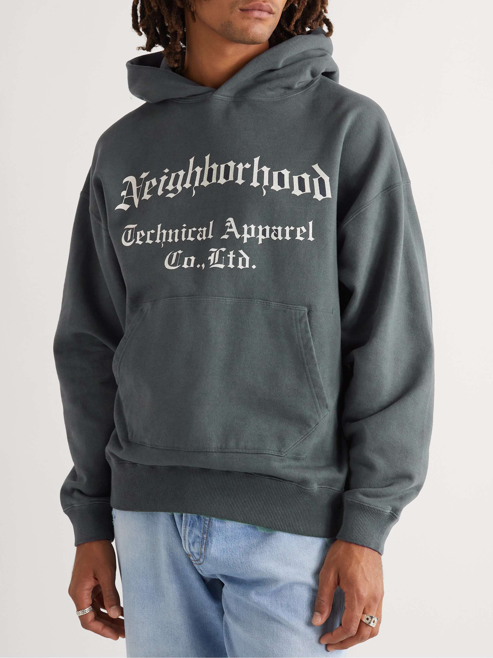 NEIGHBORHOOD Printed Loopback Cotton-Jersey Hoodie