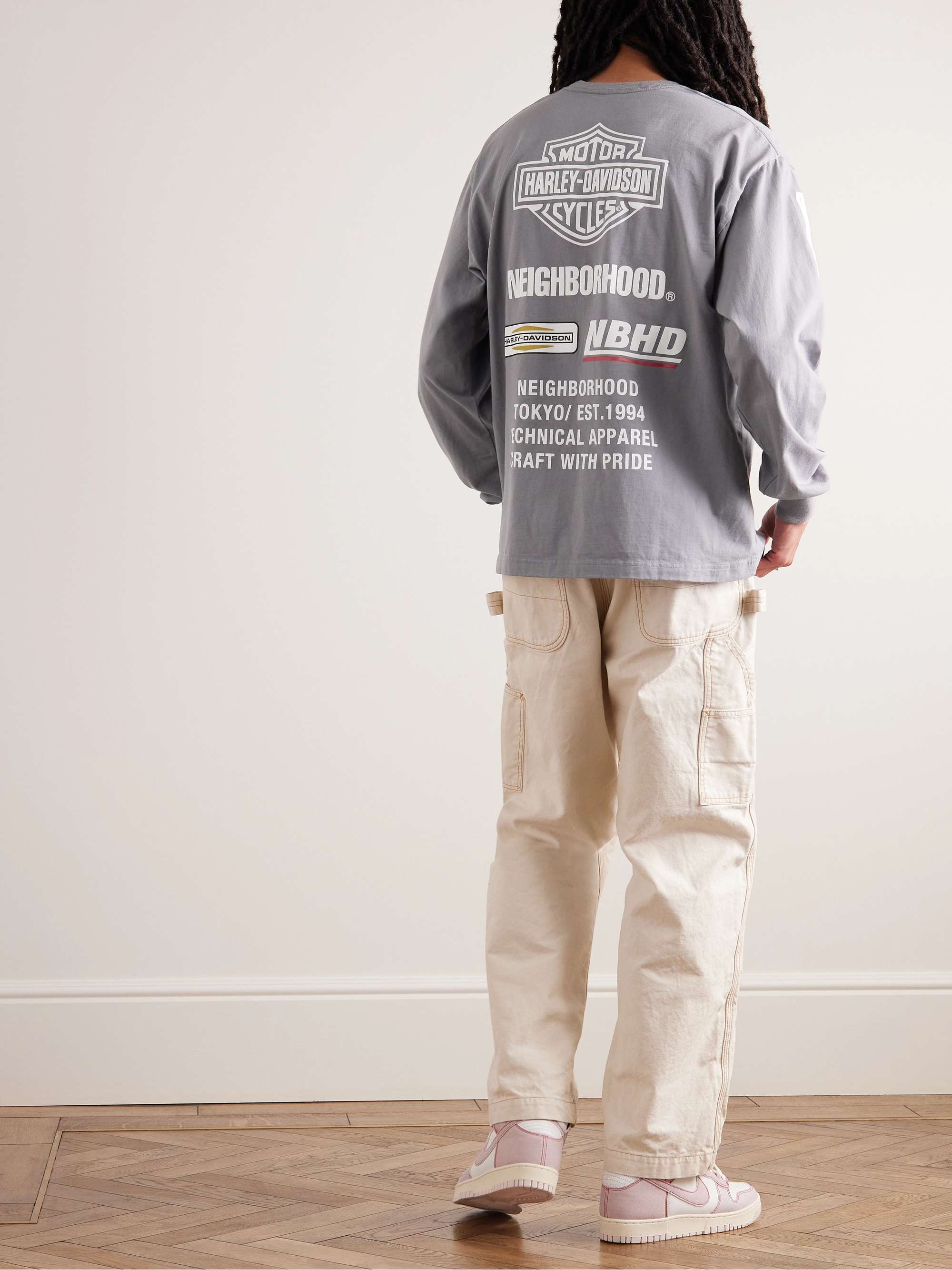 NEIGHBORHOOD + Harley Davidson Printed Cotton-Jersey T-Shirt
