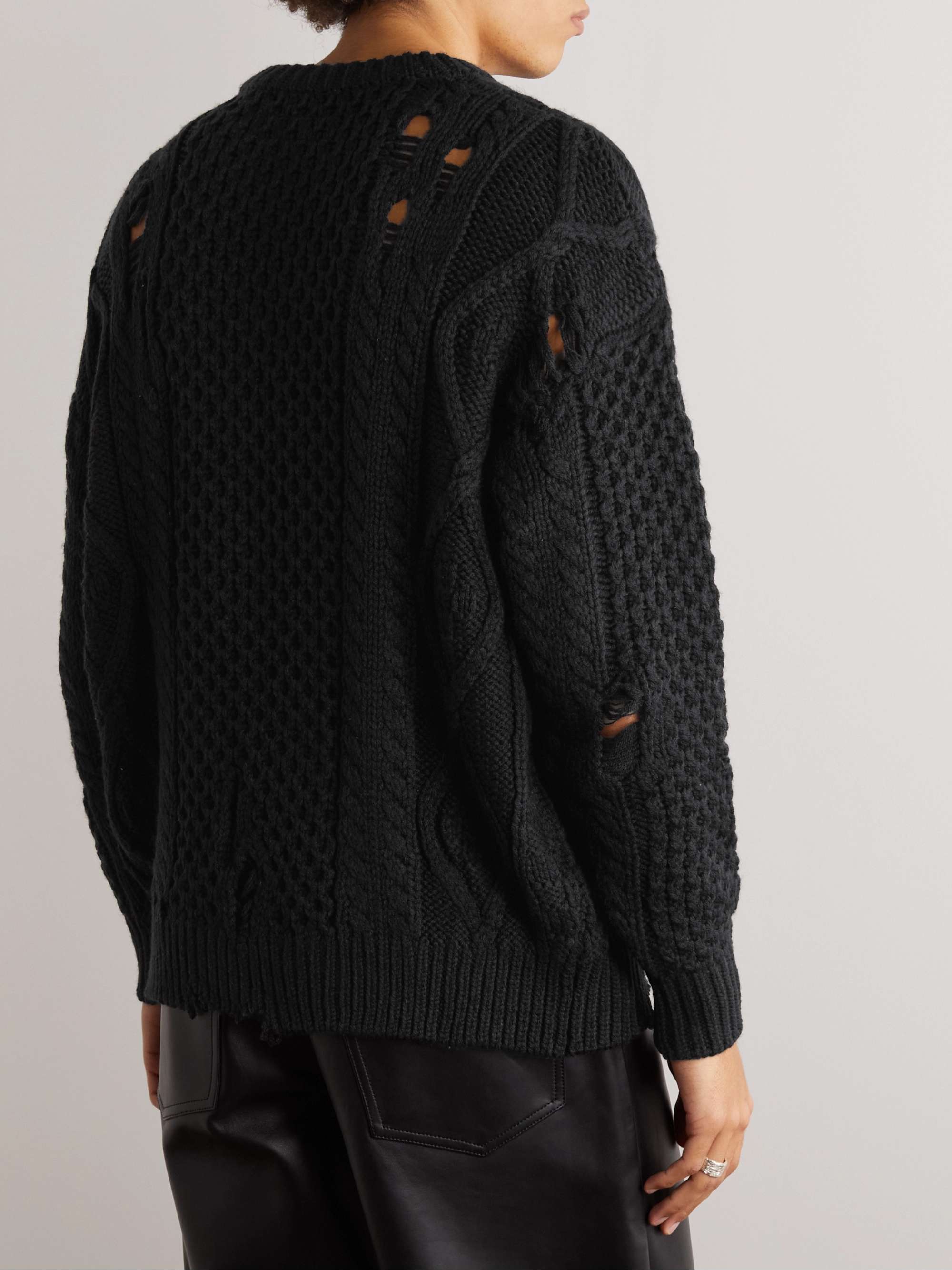 NEIGHBORHOOD Savage Distressed Cable-Knit Sweater