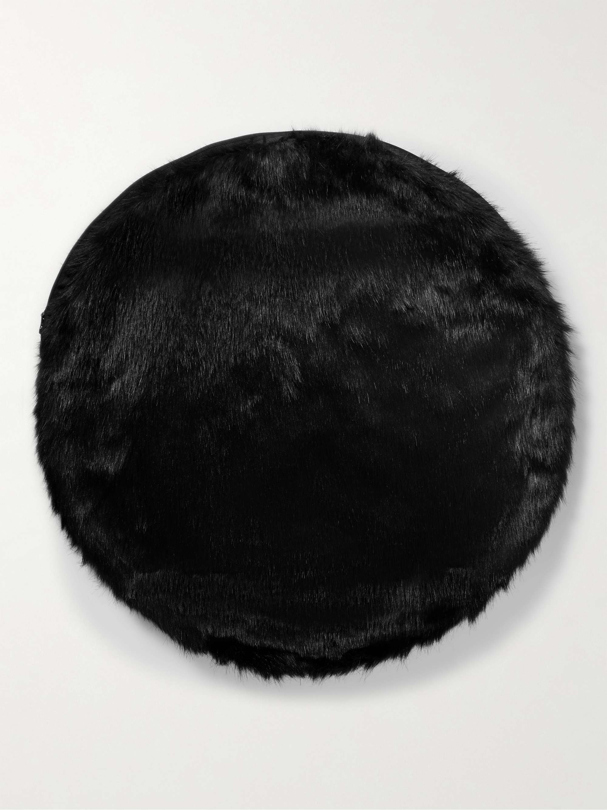 NEIGHBORHOOD Logo-Embellished Shell-Trimmed Faux Fur Cushion Cover
