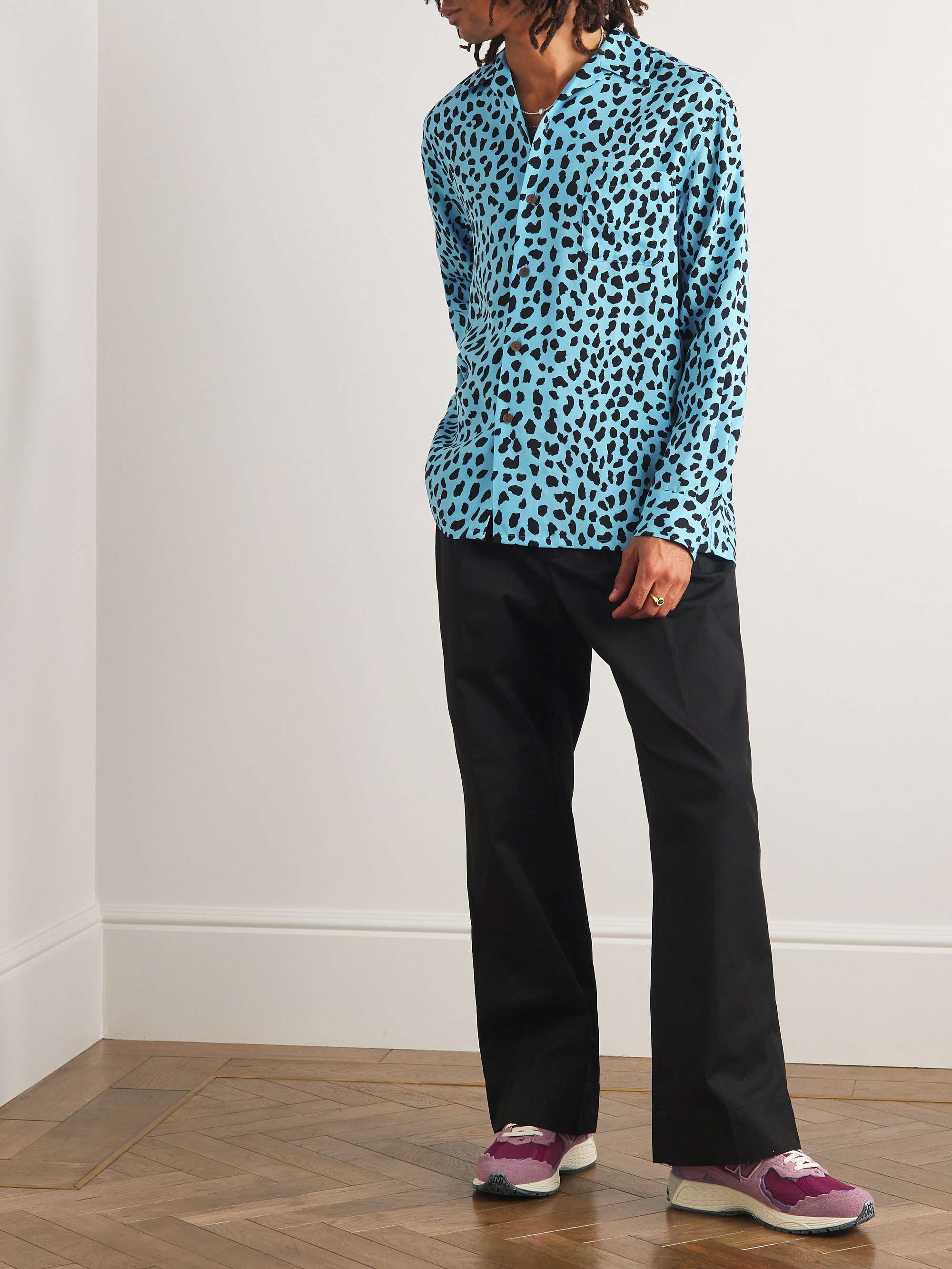 Camp-Collar Leopard-Print TENCEL™ Lyocell Shirt