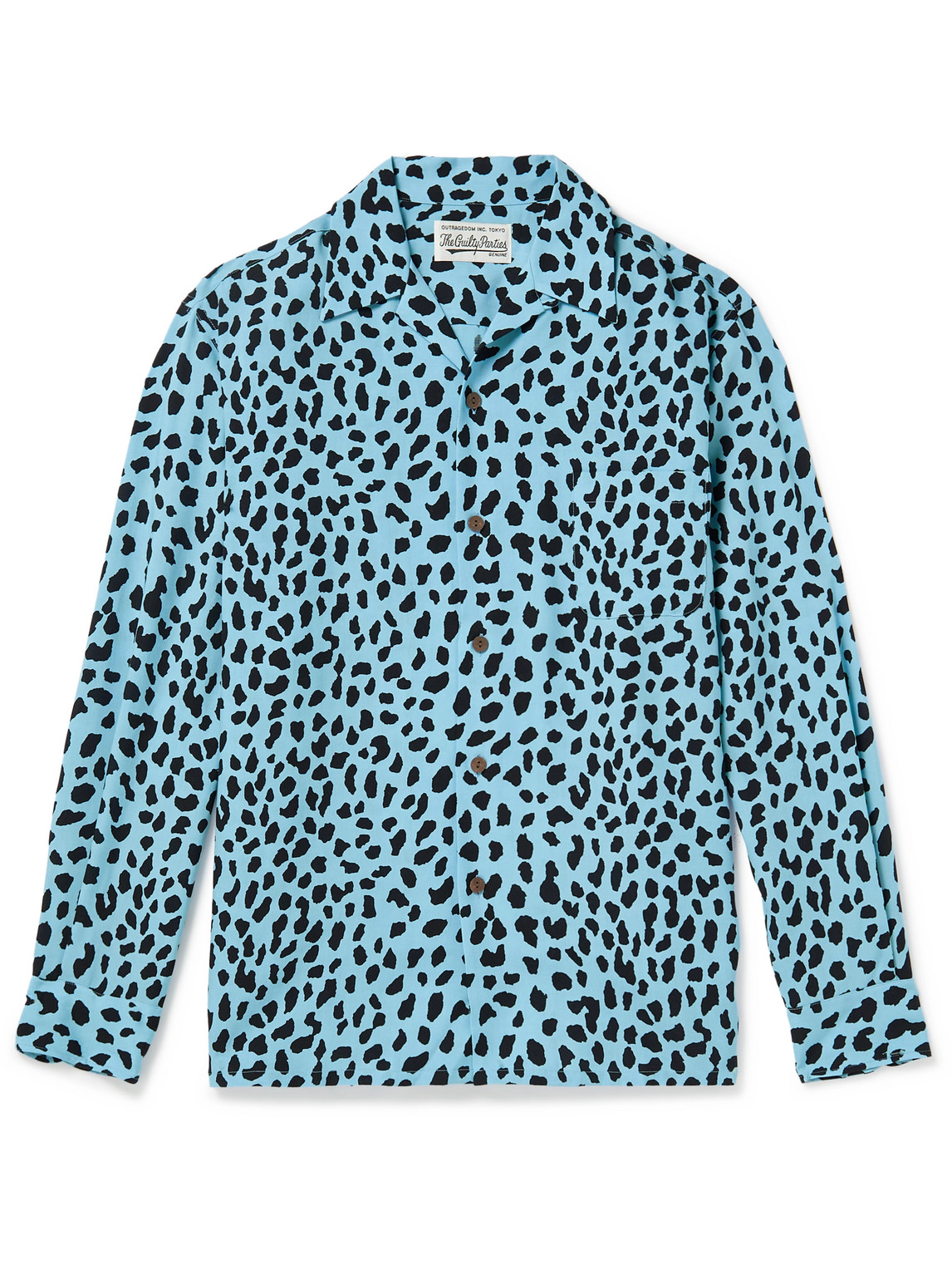 Wacko Maria - Camp-Collar Leopard-Print TENCEL™ Lyocell Shirt - Men - Blue - S