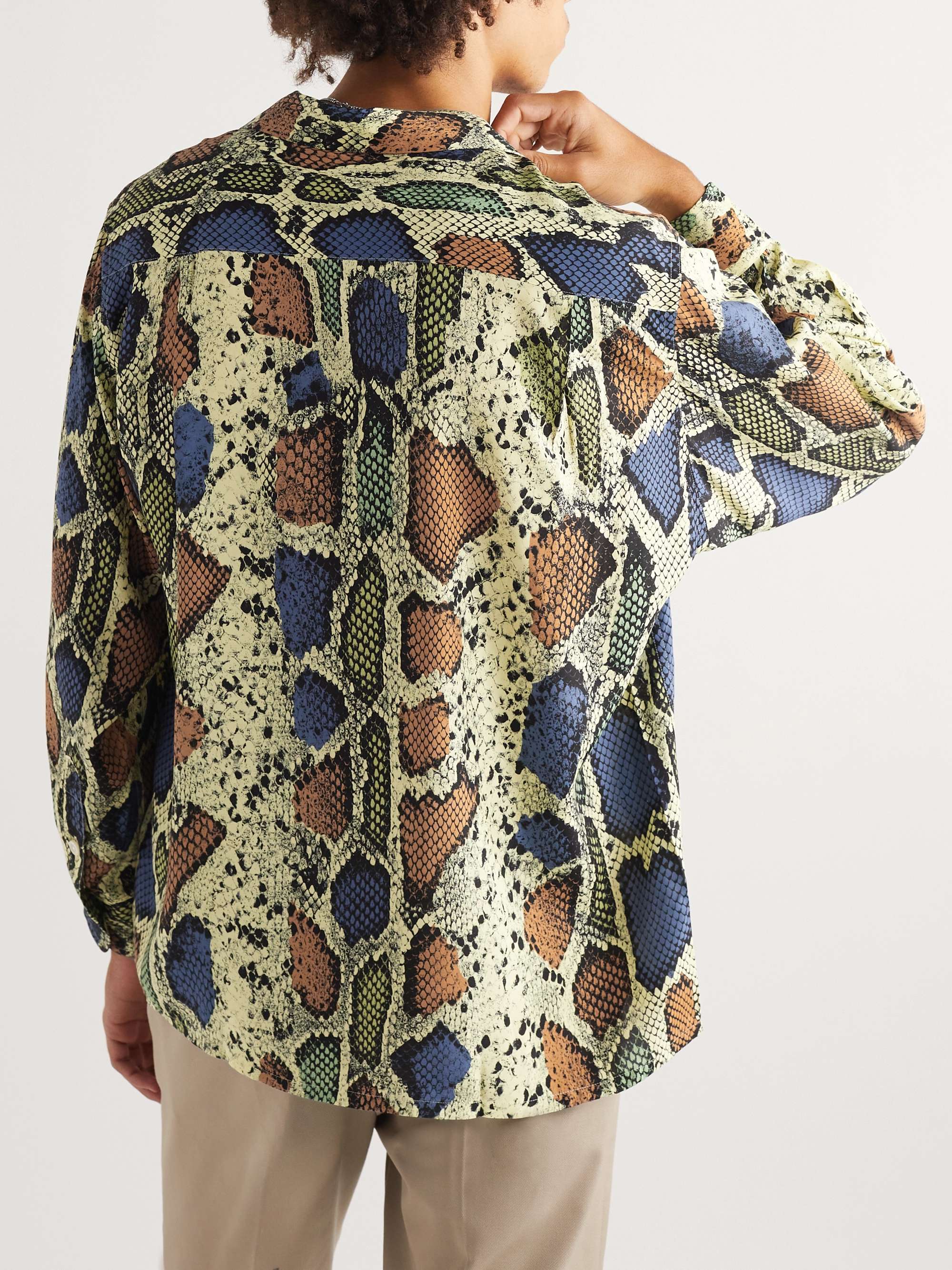 WACKO MARIA CampCollar SnakePrint Silk Shirt for Men MR PORTER