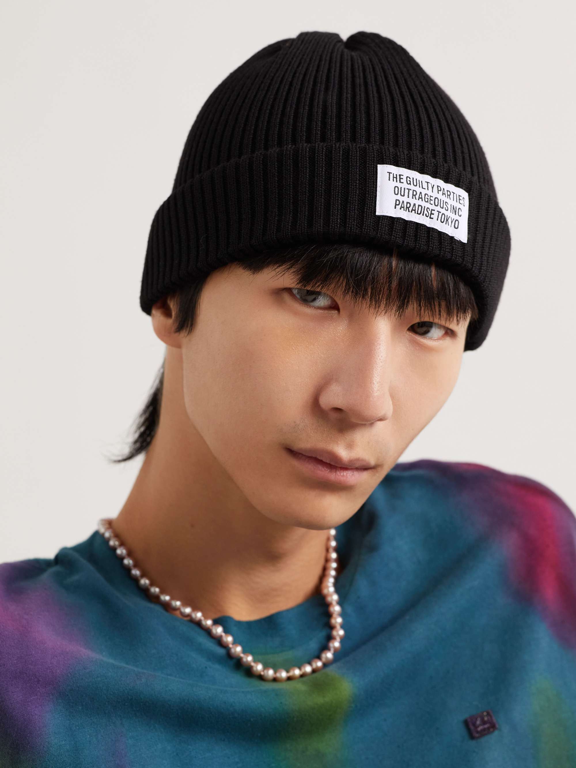 WACKO MARIA Appliquéd Ribbed Wool Beanie for Men | MR PORTER