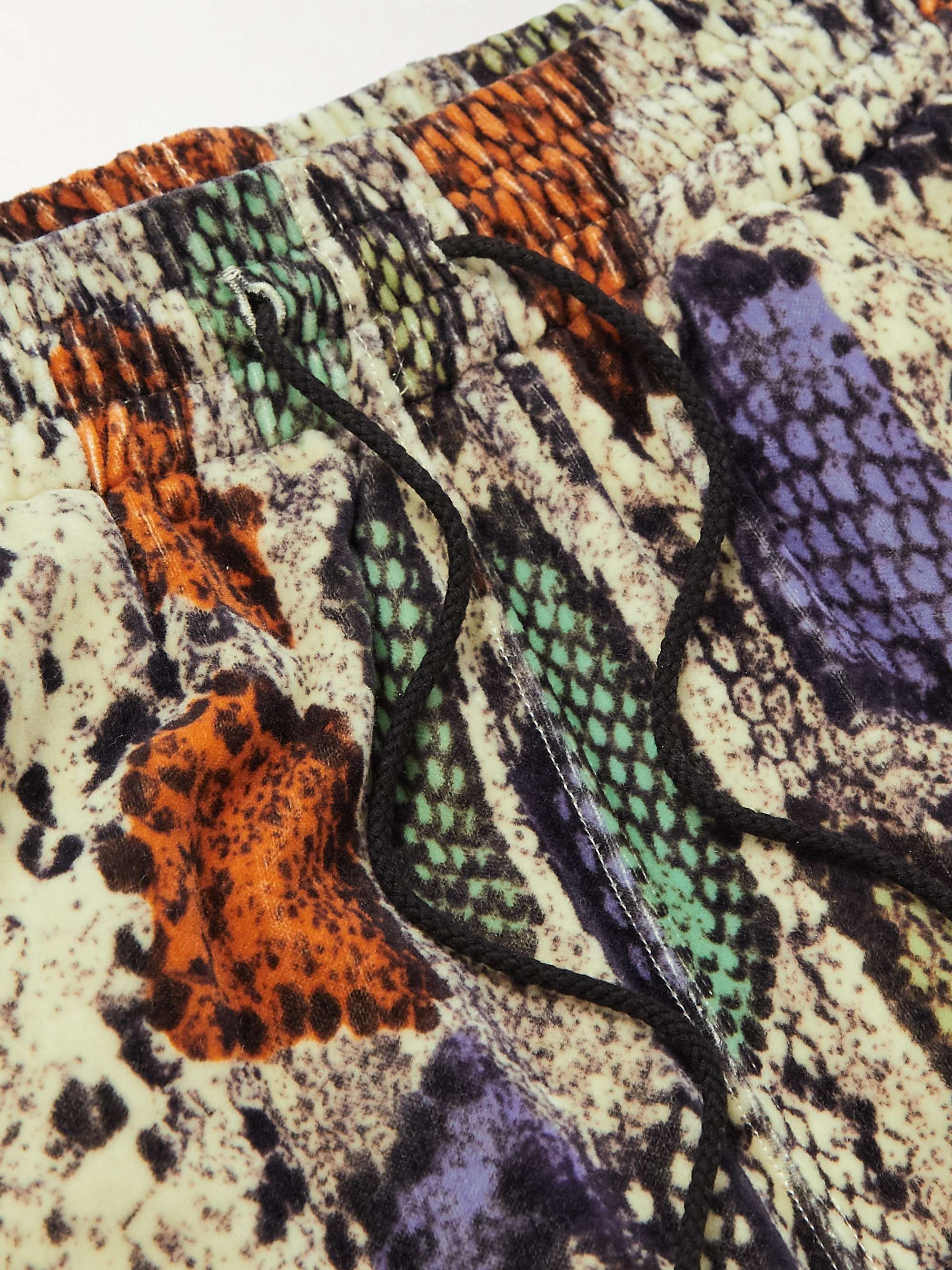 WACKO MARIA Tapered Snake-Print Cotton-Velvet Sweatpants