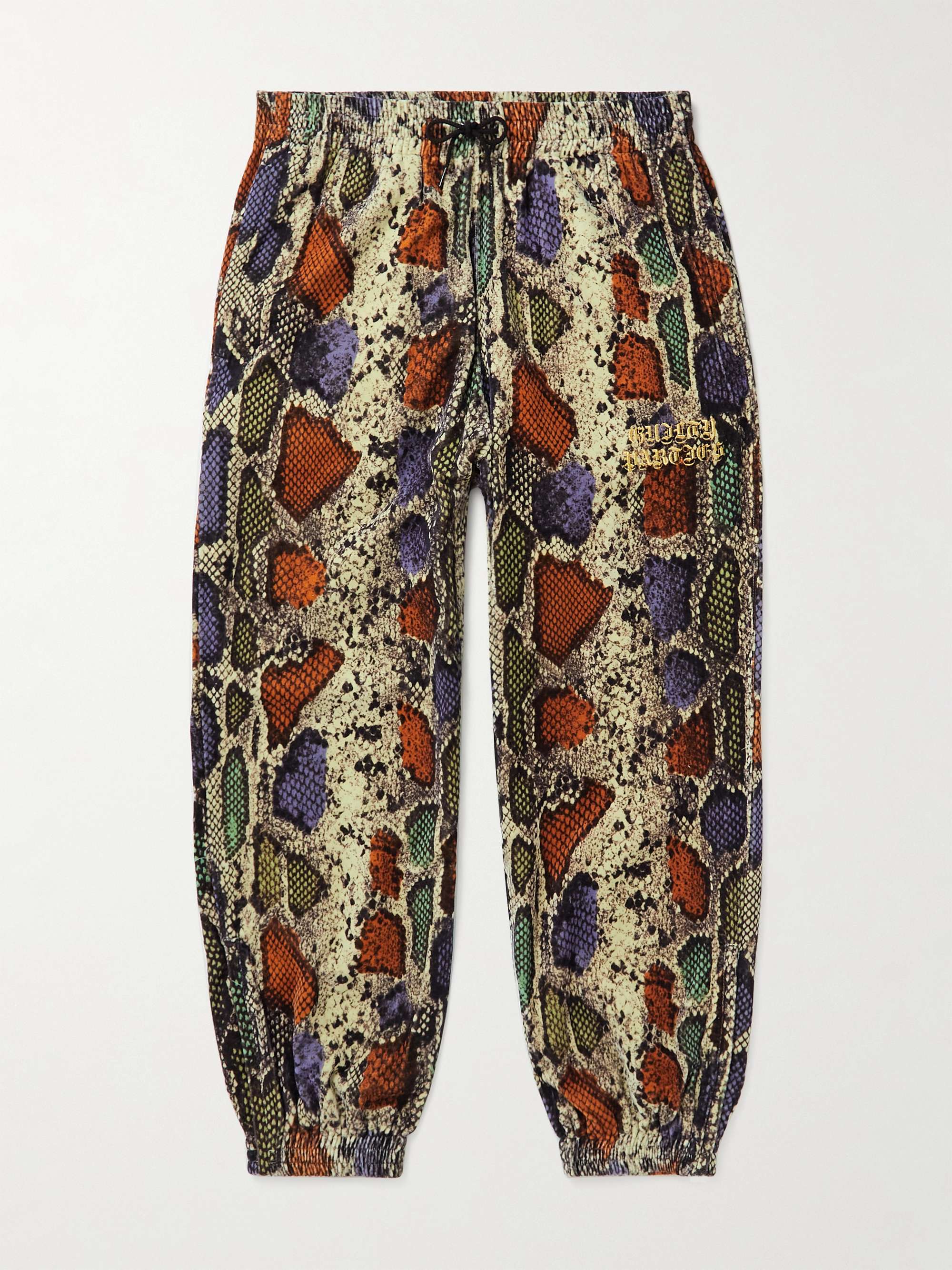 WACKO MARIA Tapered Snake-Print Cotton-Velvet Sweatpants | MR PORTER