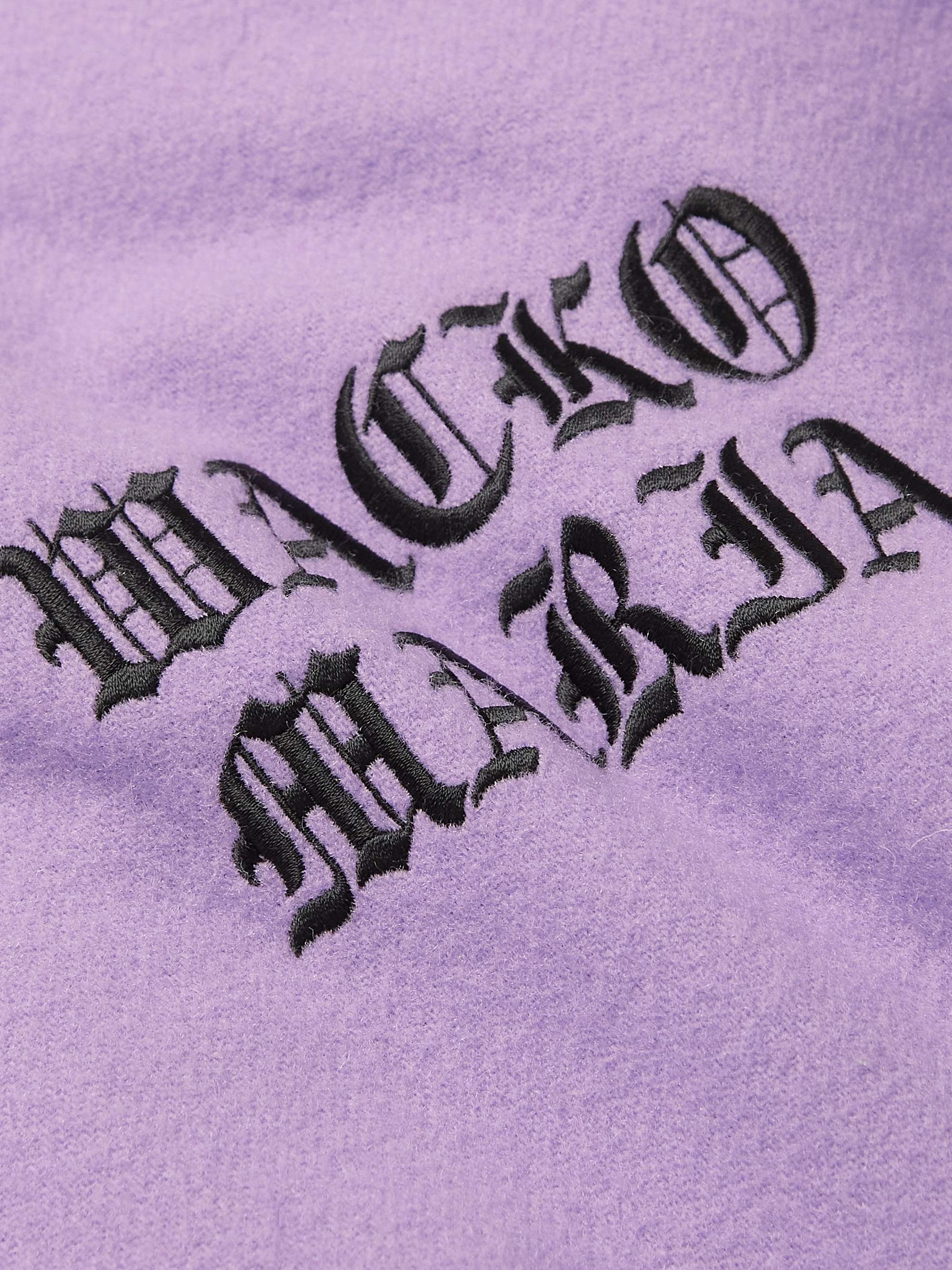 Logo-Embroidered Wool-Blend Felt and Leather Varsity Jacket