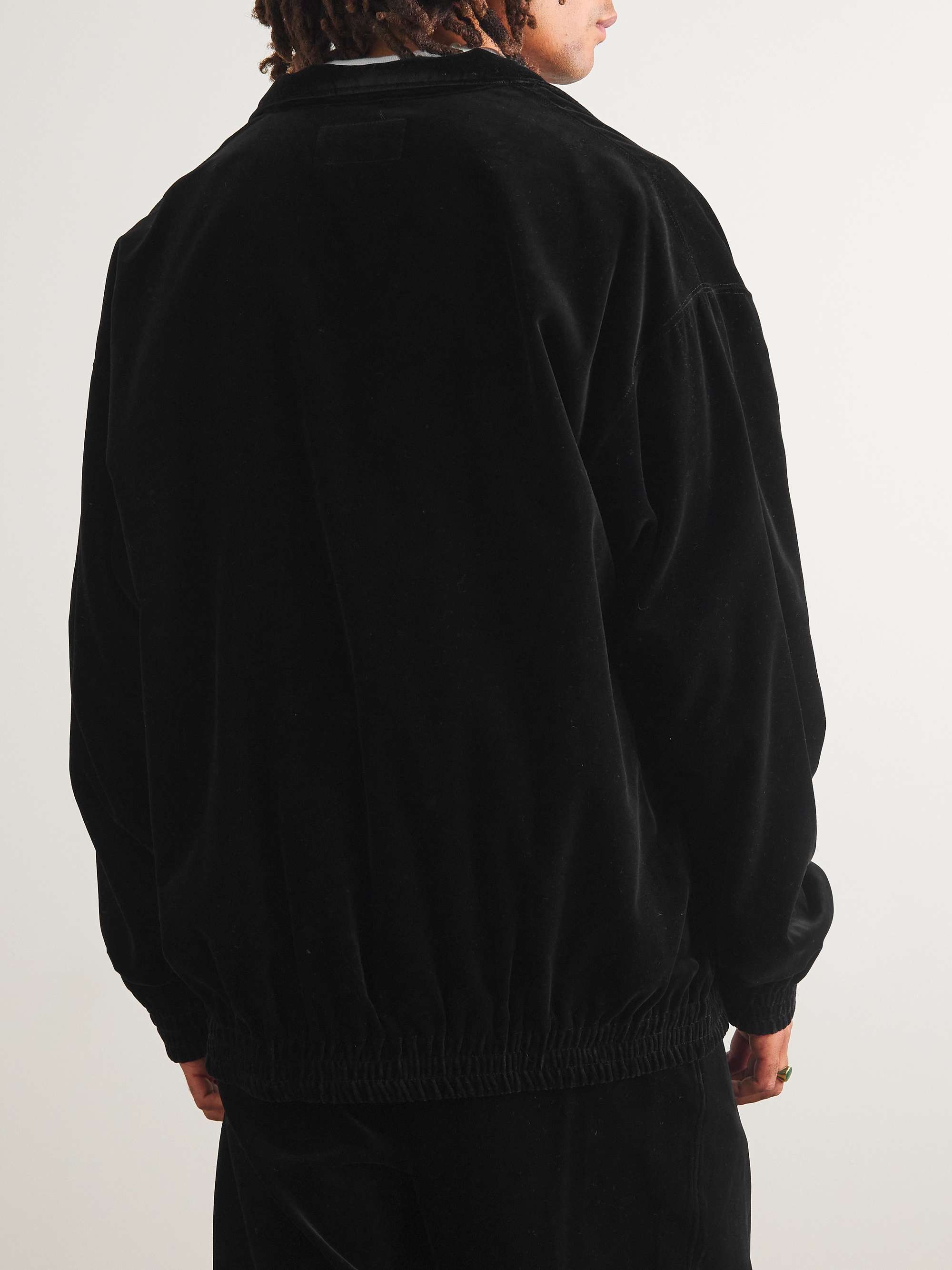 Logo-Embroidered Cotton-Velvet Track Jacket