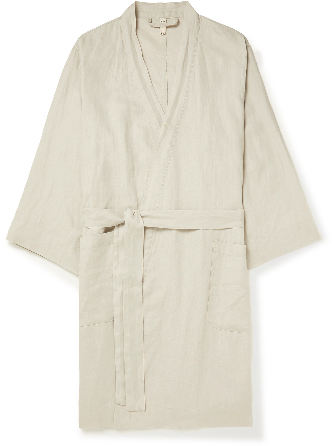 In Bed Linen Robe In Neutrals