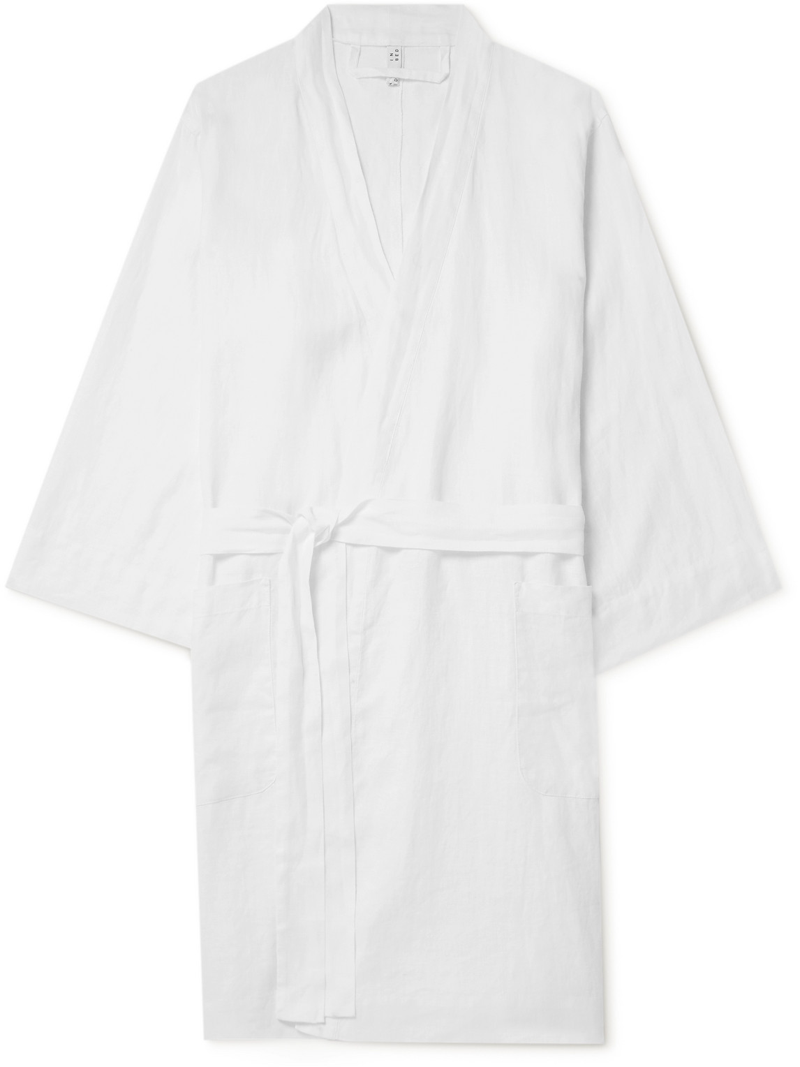 In Bed Linen Robe In White