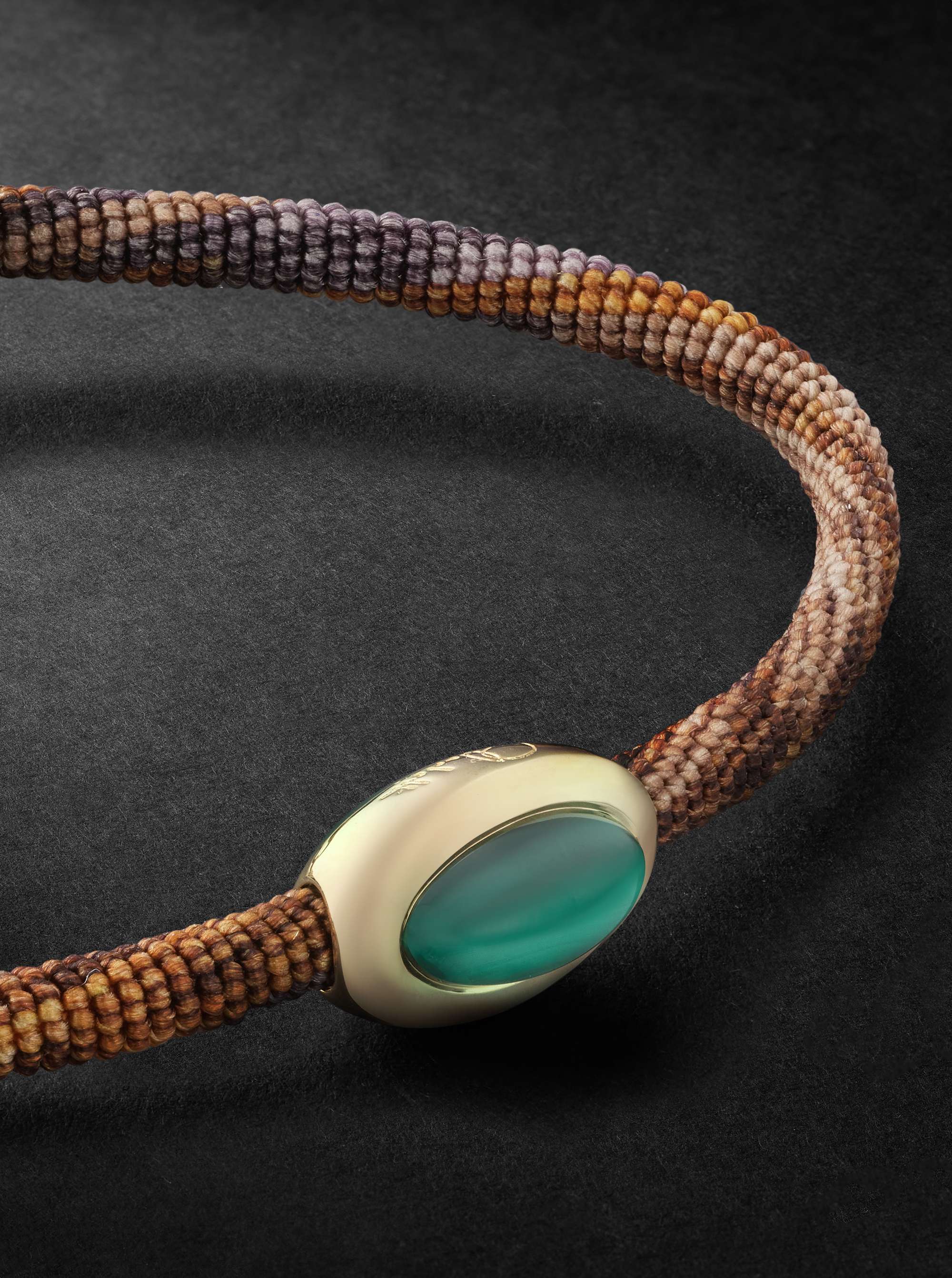 OLE LYNGGAARD COPENHAGEN Life Gold, Malachite and Cord Bracelet