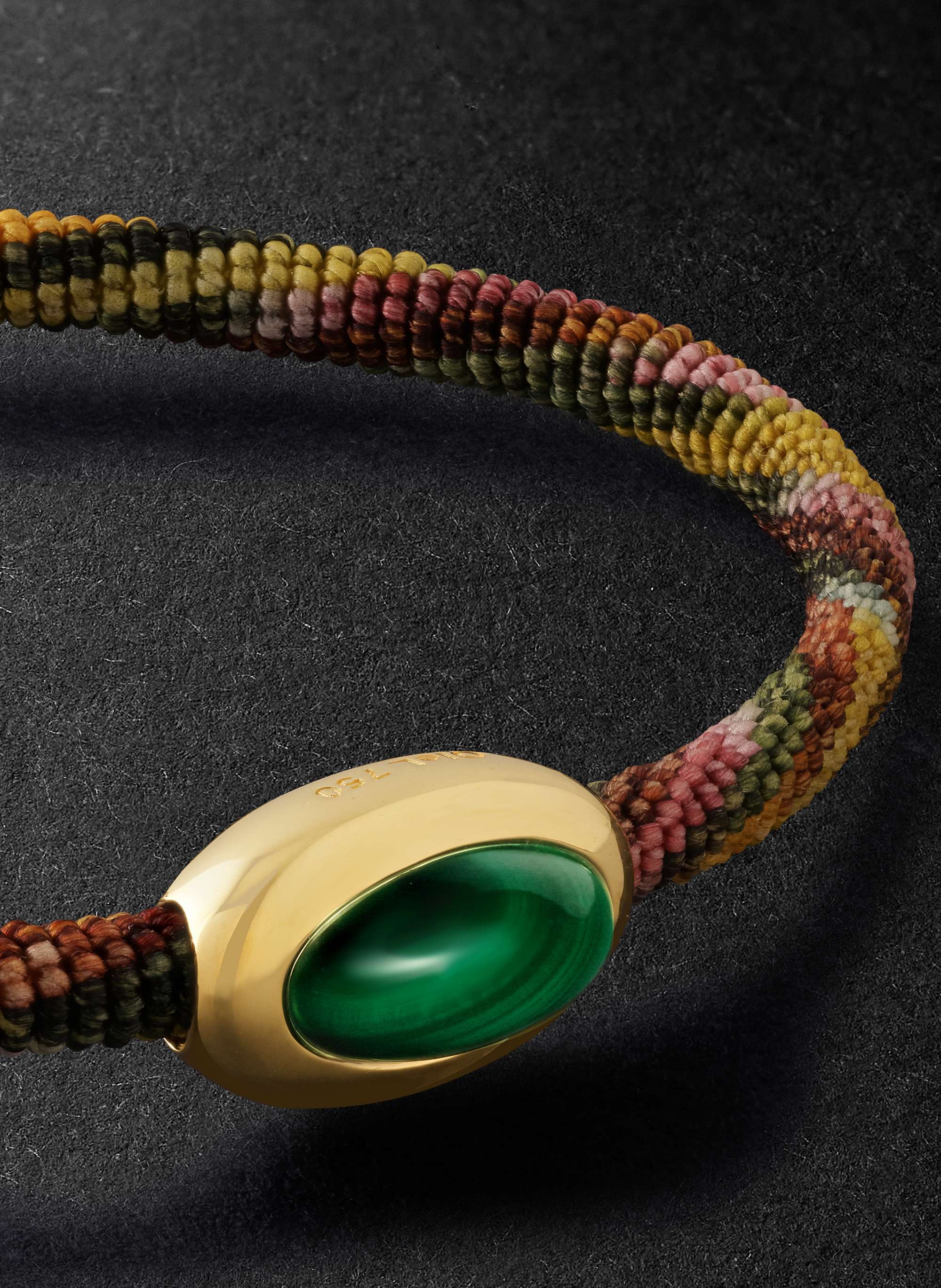OLE LYNGGAARD COPENHAGEN Life Gold, Malachite and Cord Bracelet