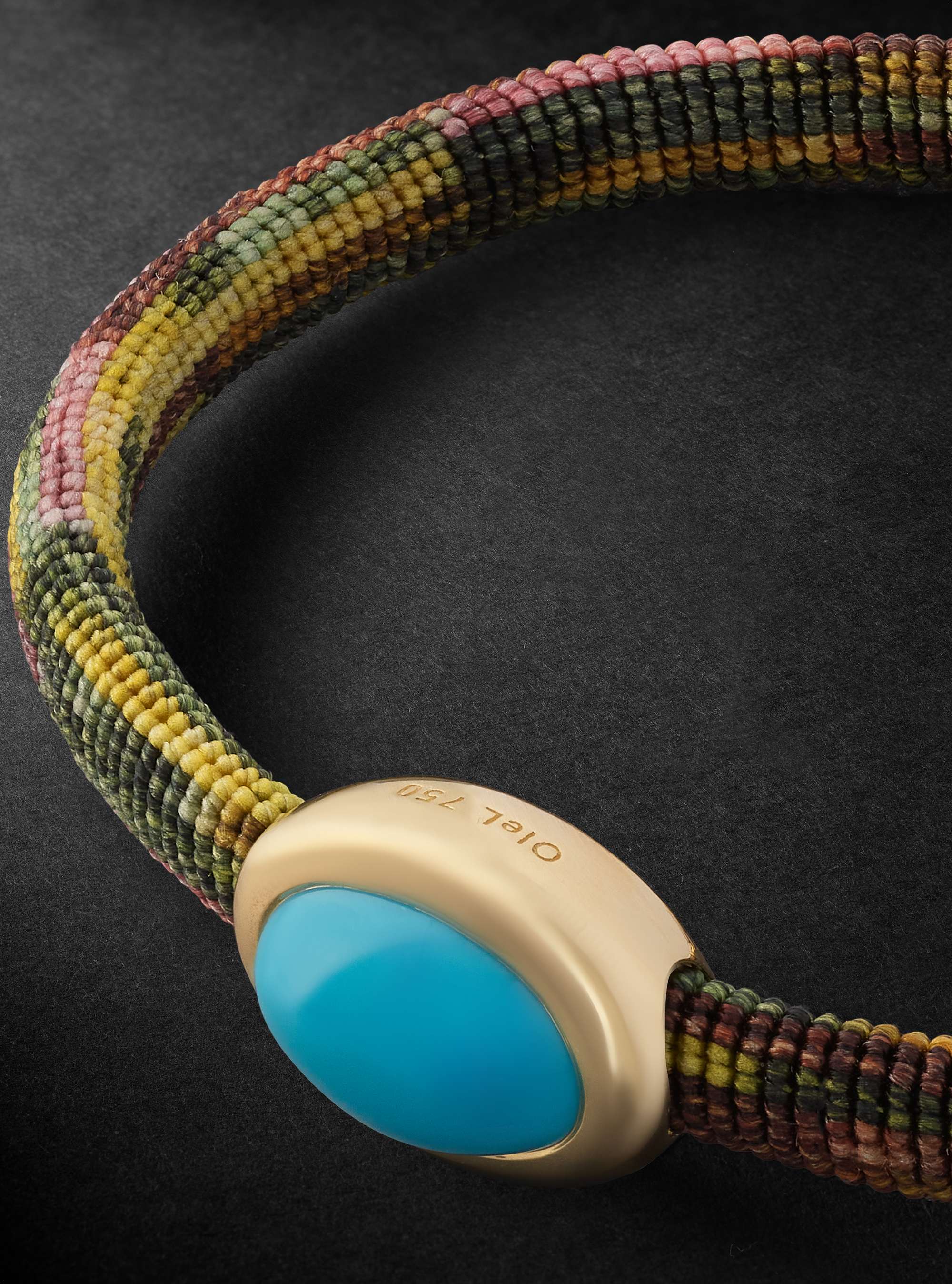 OLE LYNGGAARD COPENHAGEN Life Gold, Turquoise and Cord Bracelet