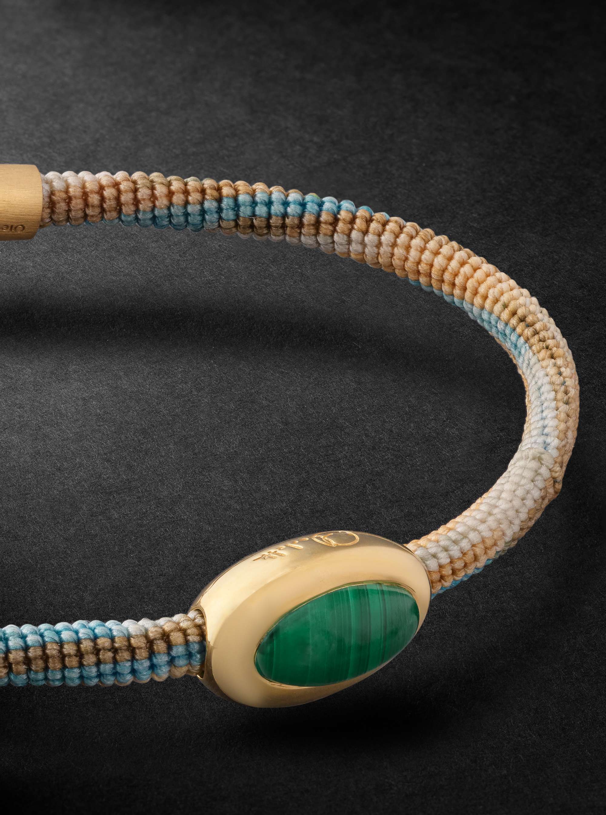OLE LYNGGAARD COPENHAGEN Life Gold, Malachite and Cord Bracelet