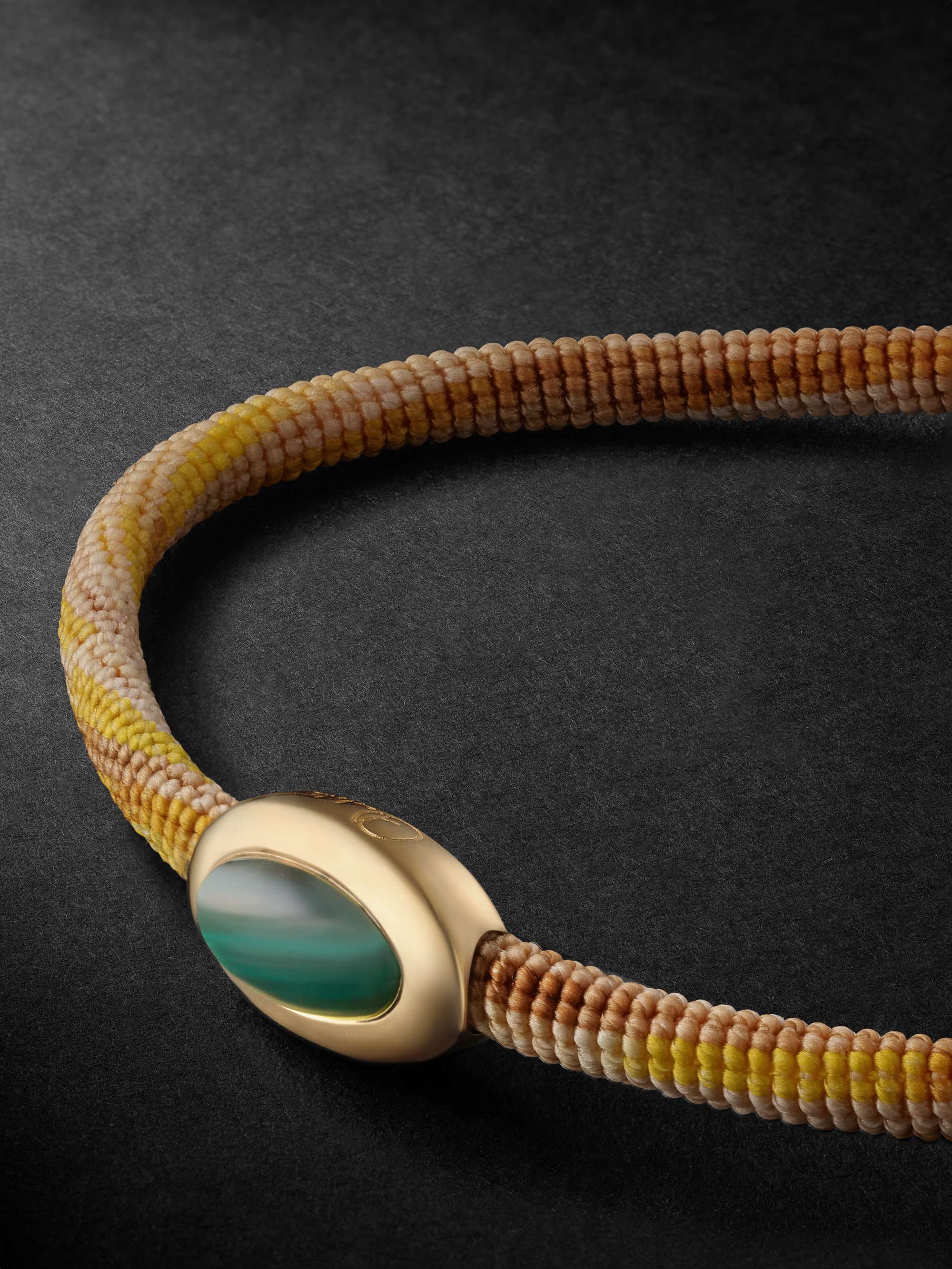 OLE LYNGGAARD COPENHAGEN Life Gold, Malachite and Cord Bracelet